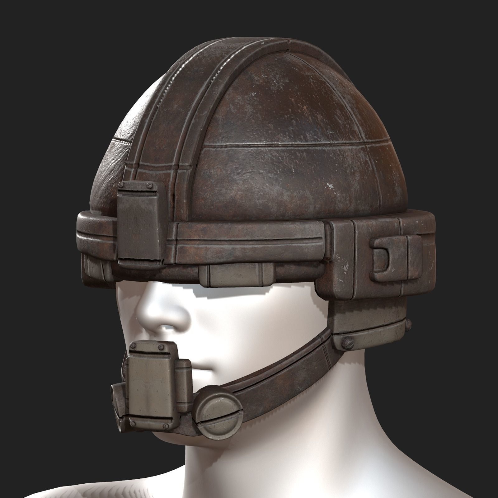 Helmet military combat soldier armor Low-poly 3D model_2