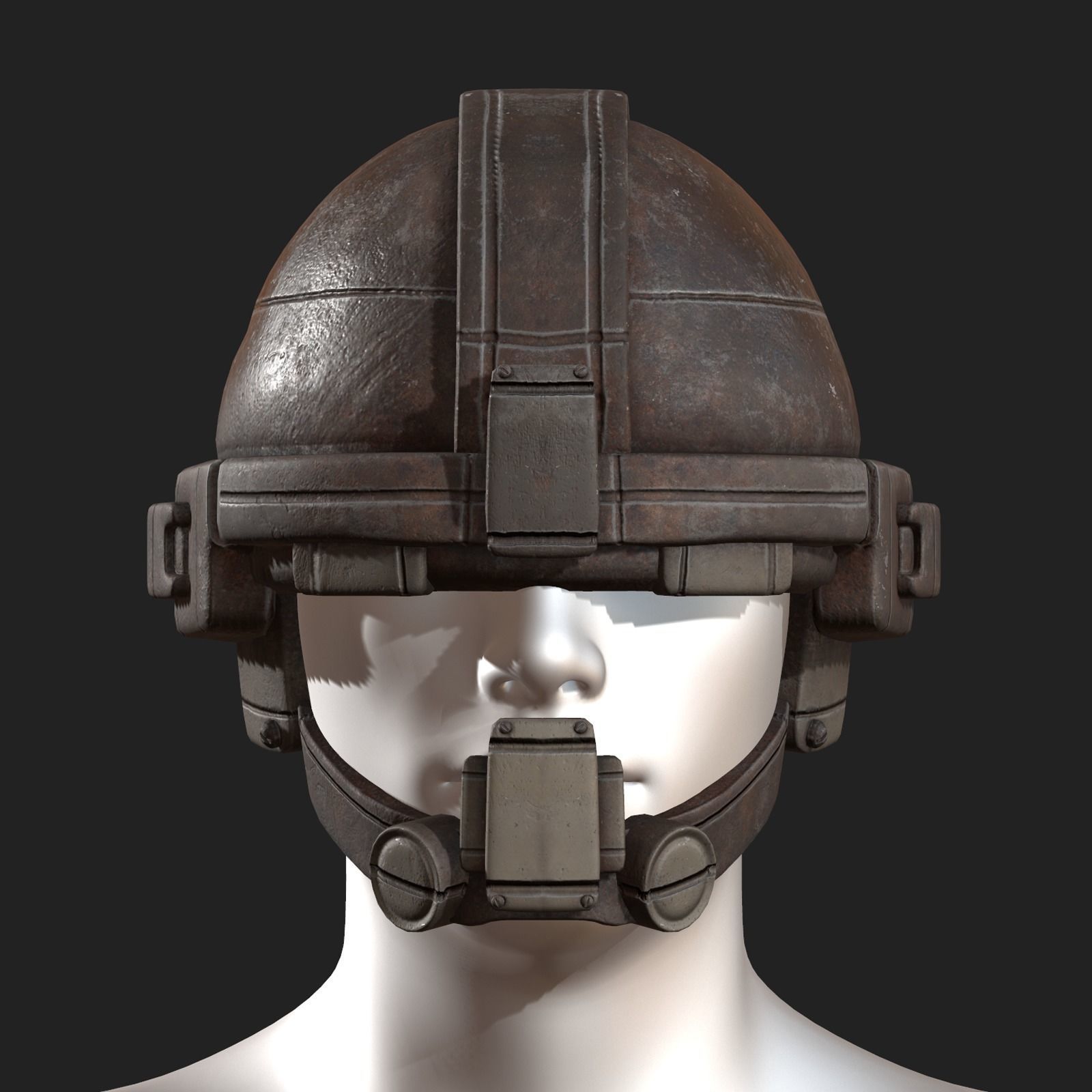 Helmet military combat soldier armor Low-poly 3D model_4