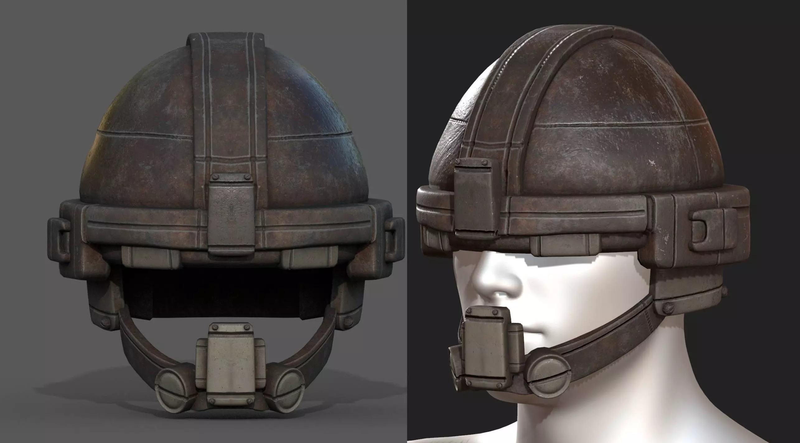 Helmet military combat soldier armor Low-poly 3D model_0