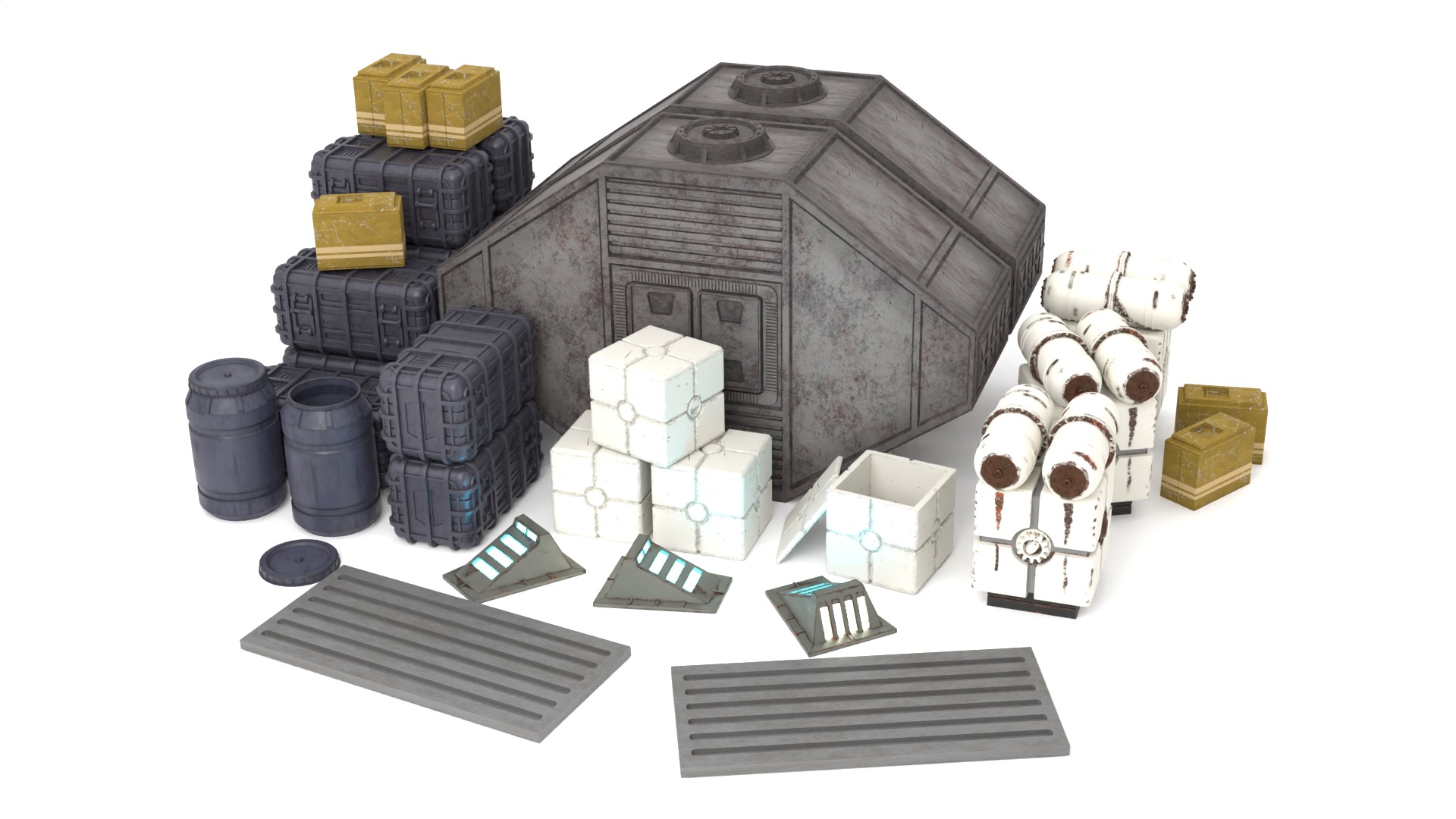 Star Wars Echo Base Crates and lamps Pack 1-12 scale 3D Model Collection_2
