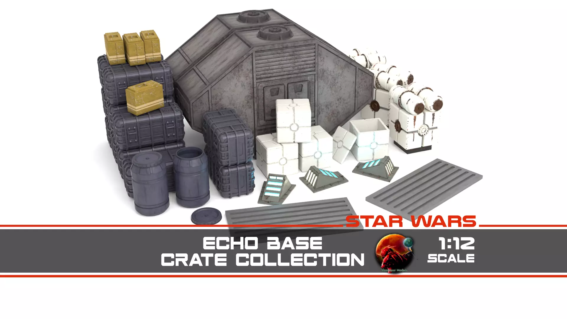Star Wars Echo Base Crates and lamps Pack 1-12 scale 3D Model Collection_0