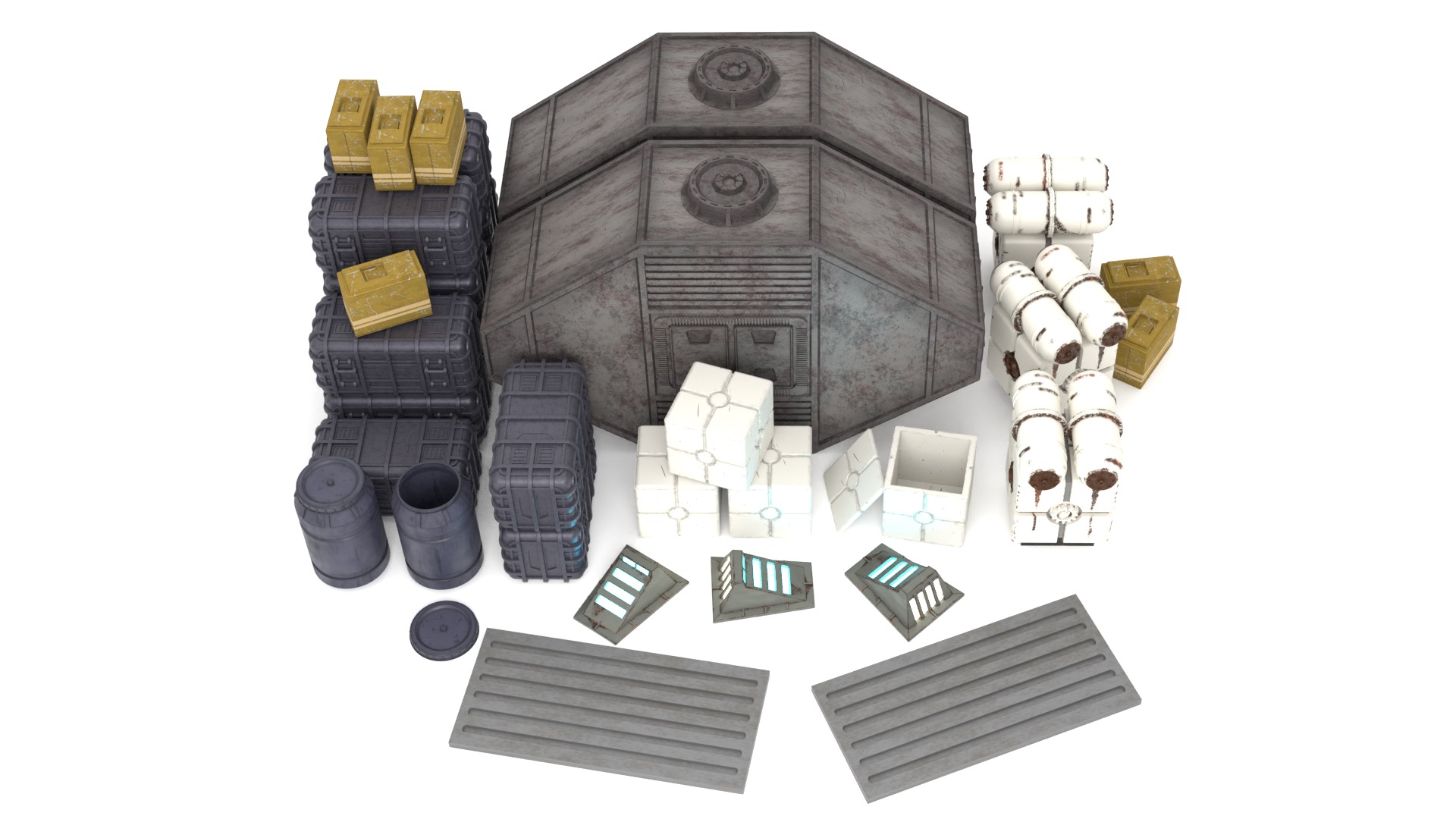 Star Wars Echo Base Crates and lamps Pack 1-12 scale 3D Model Collection_1