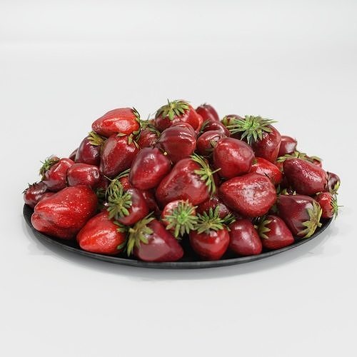 Strawberry ripe strawberries in bowl 3D model 3