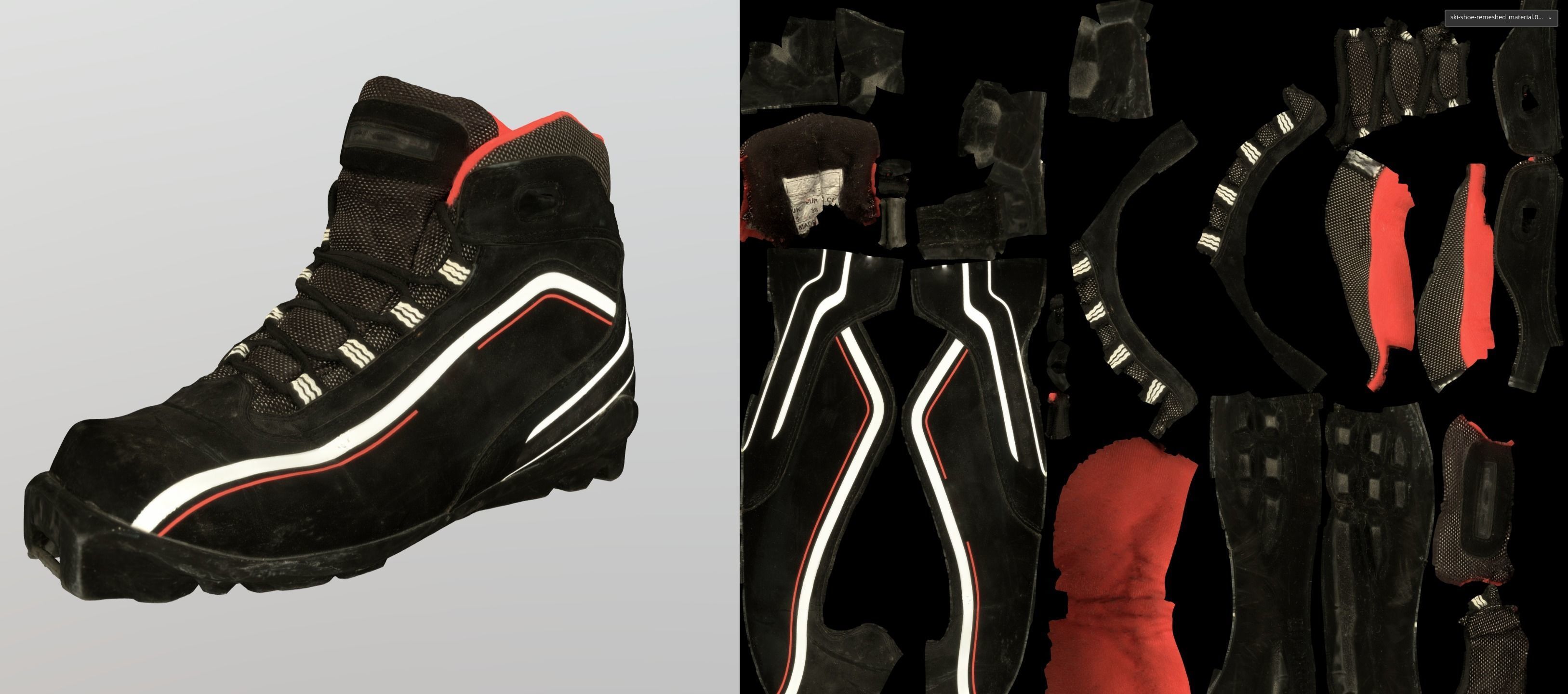 Photorealistic ski shoe Low-poly 3D model_16