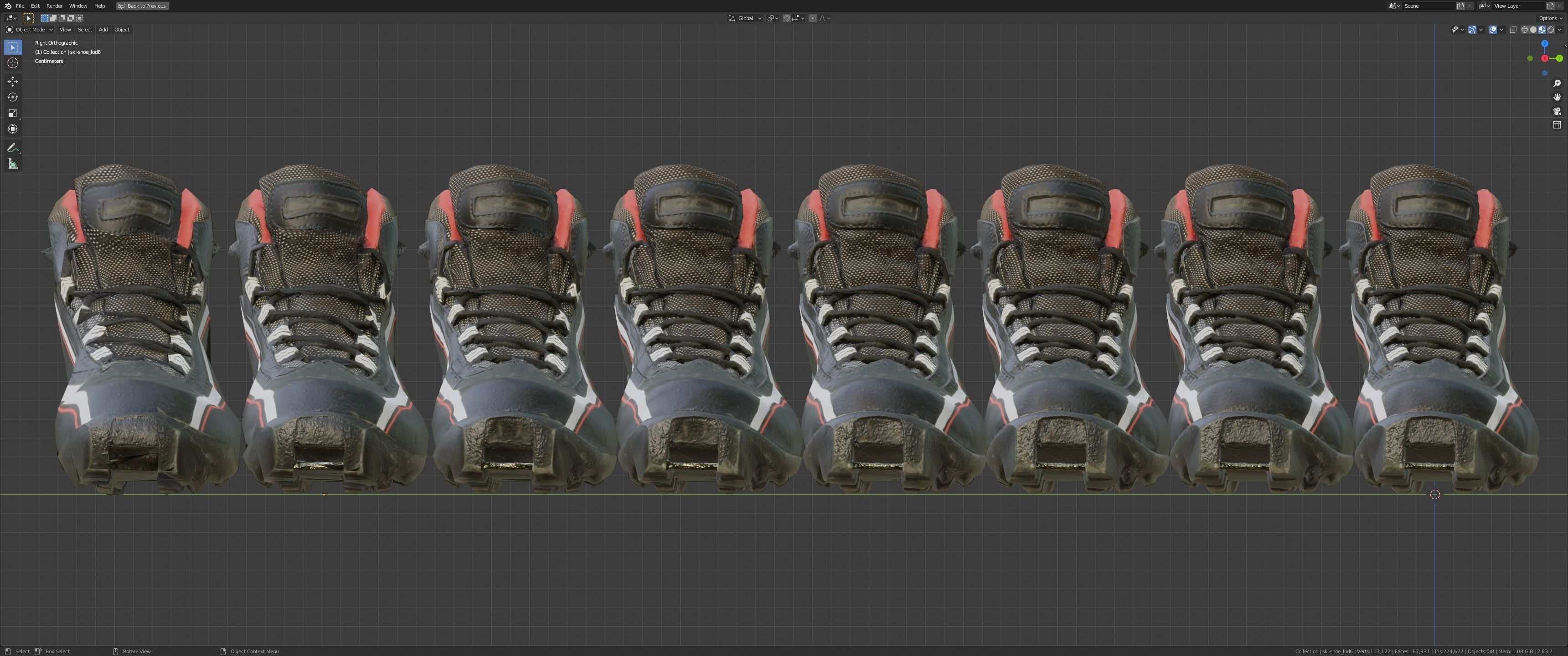 Photorealistic ski shoe Low-poly 3D model_10