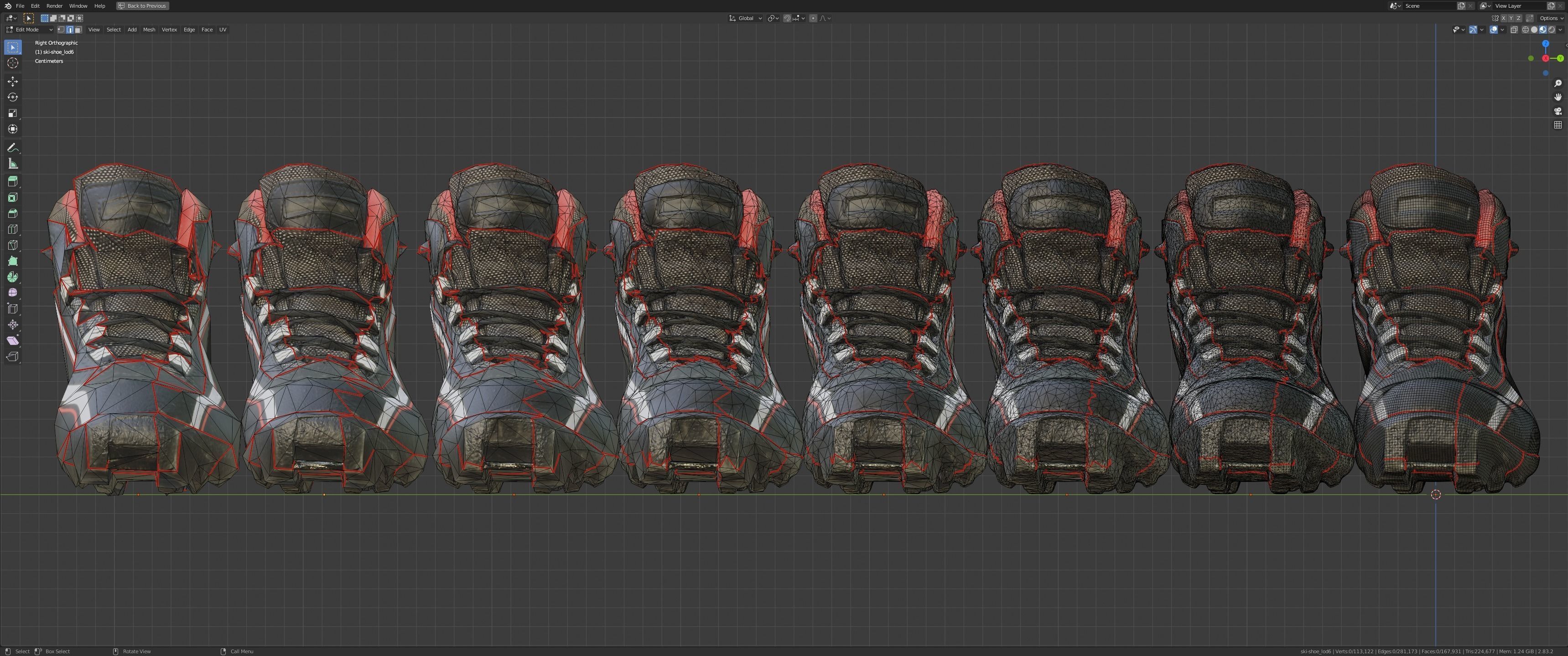 Photorealistic ski shoe Low-poly 3D model_12