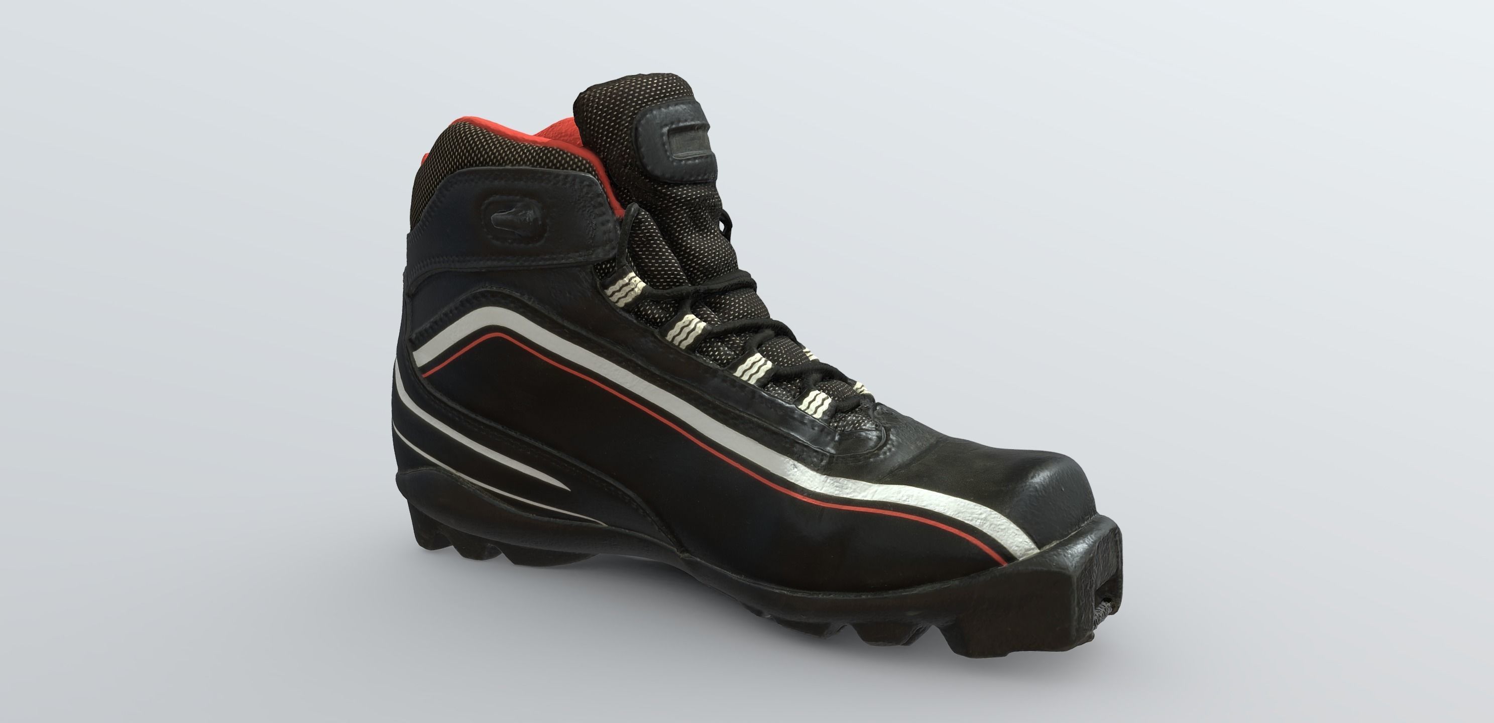 Photorealistic ski shoe Low-poly 3D model_1