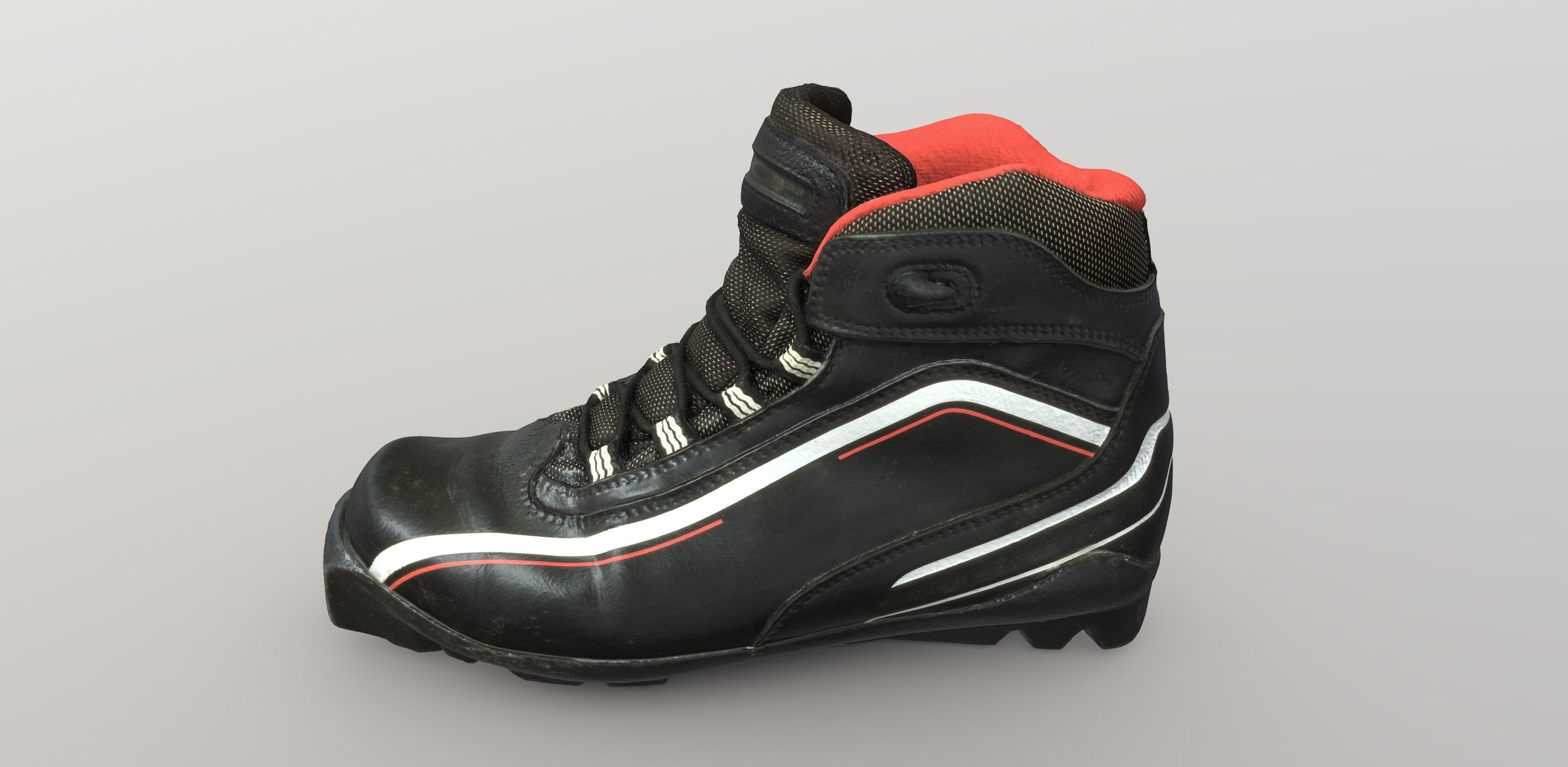 Photorealistic ski shoe Low-poly 3D model_2