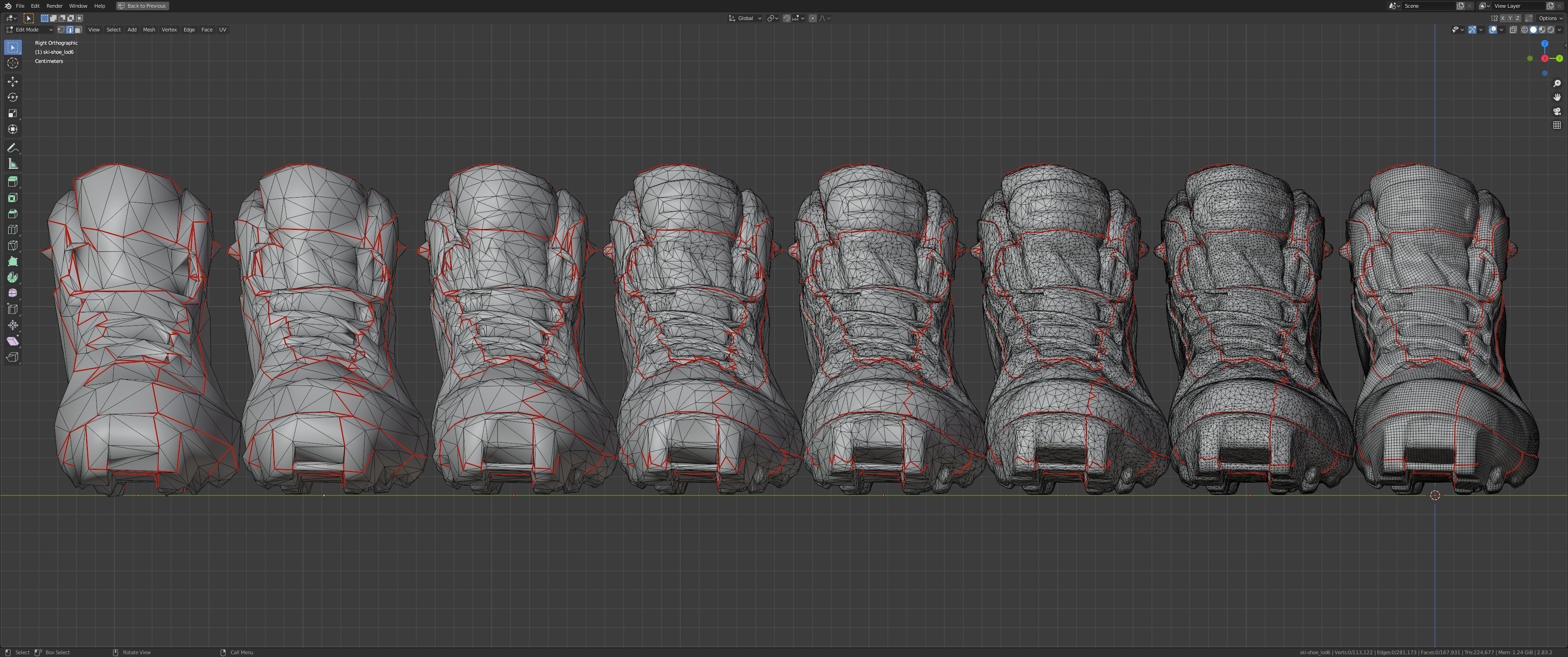 Photorealistic ski shoe Low-poly 3D model_20
