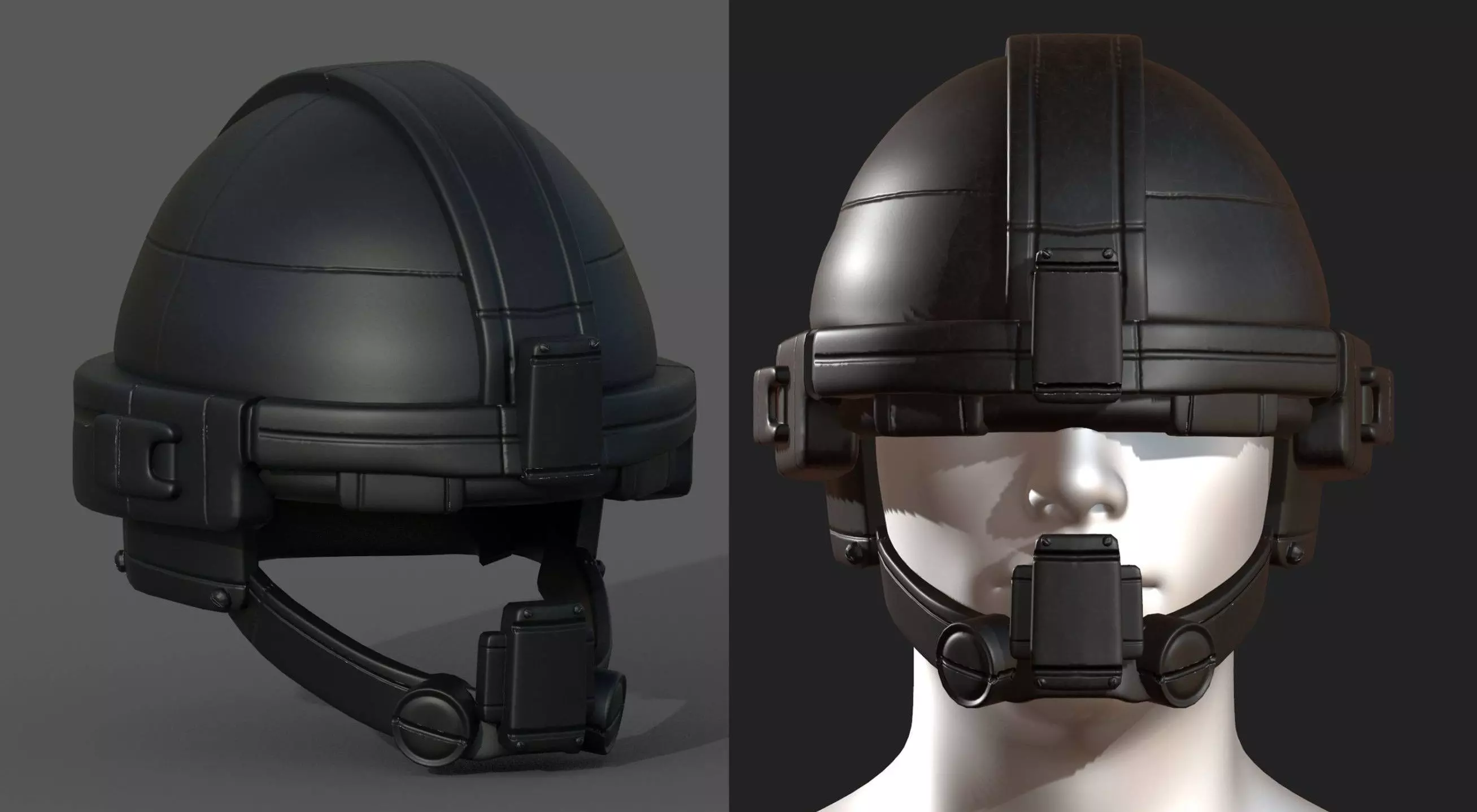 Helmet military combat scifi fantasy  Low-poly 3D model_0