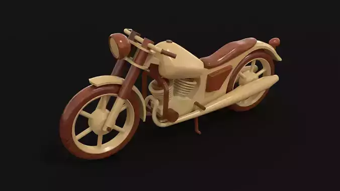 Wooden motorcycle toy 3D model