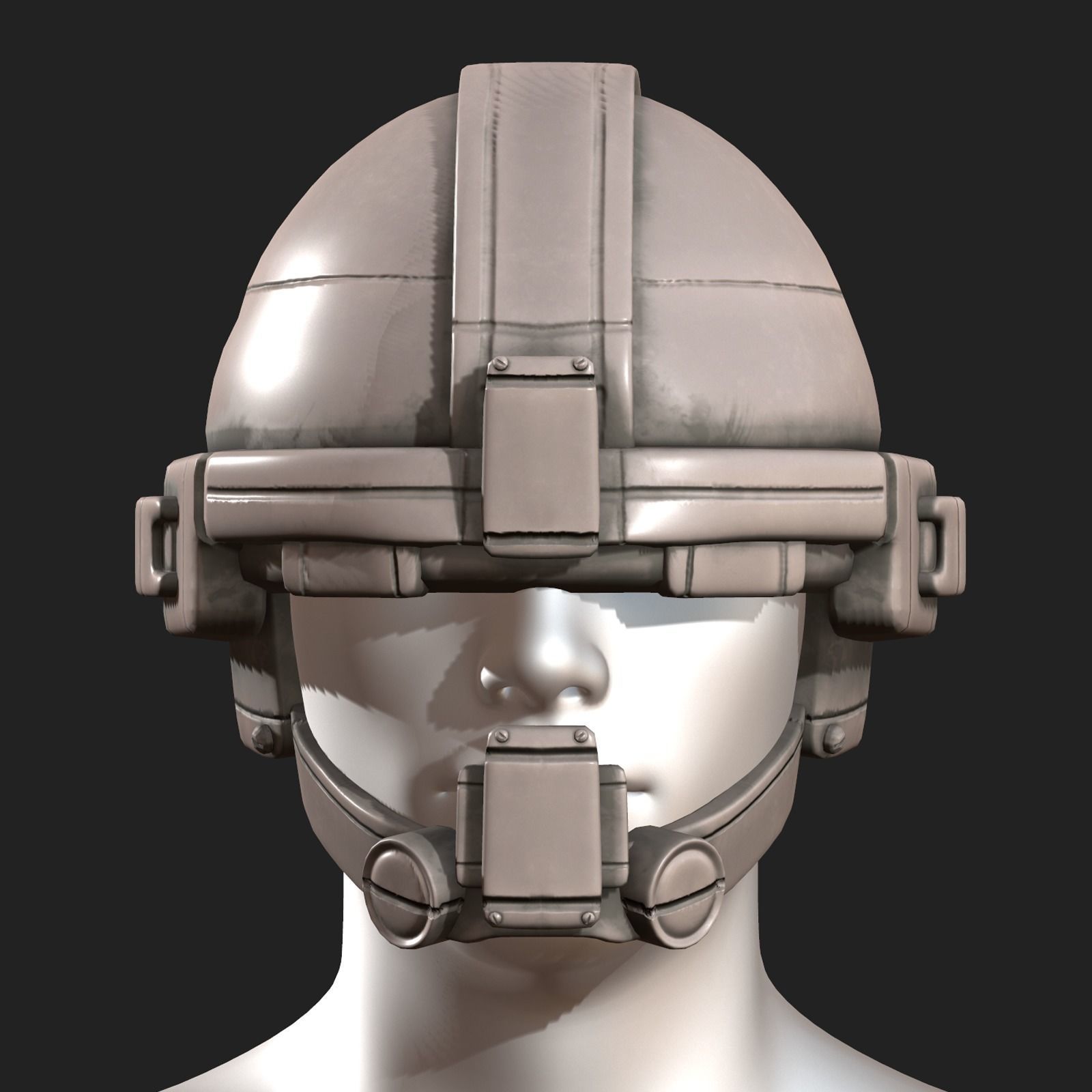 Helmet military combat soldier armor scifi  Low-poly 3D model_1
