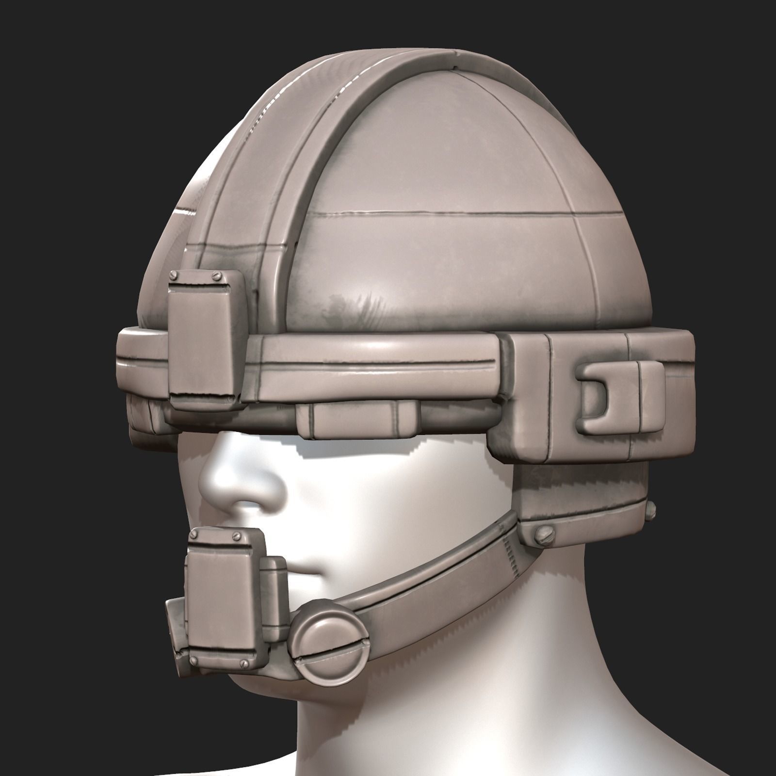 Helmet military combat soldier armor scifi  Low-poly 3D model_2
