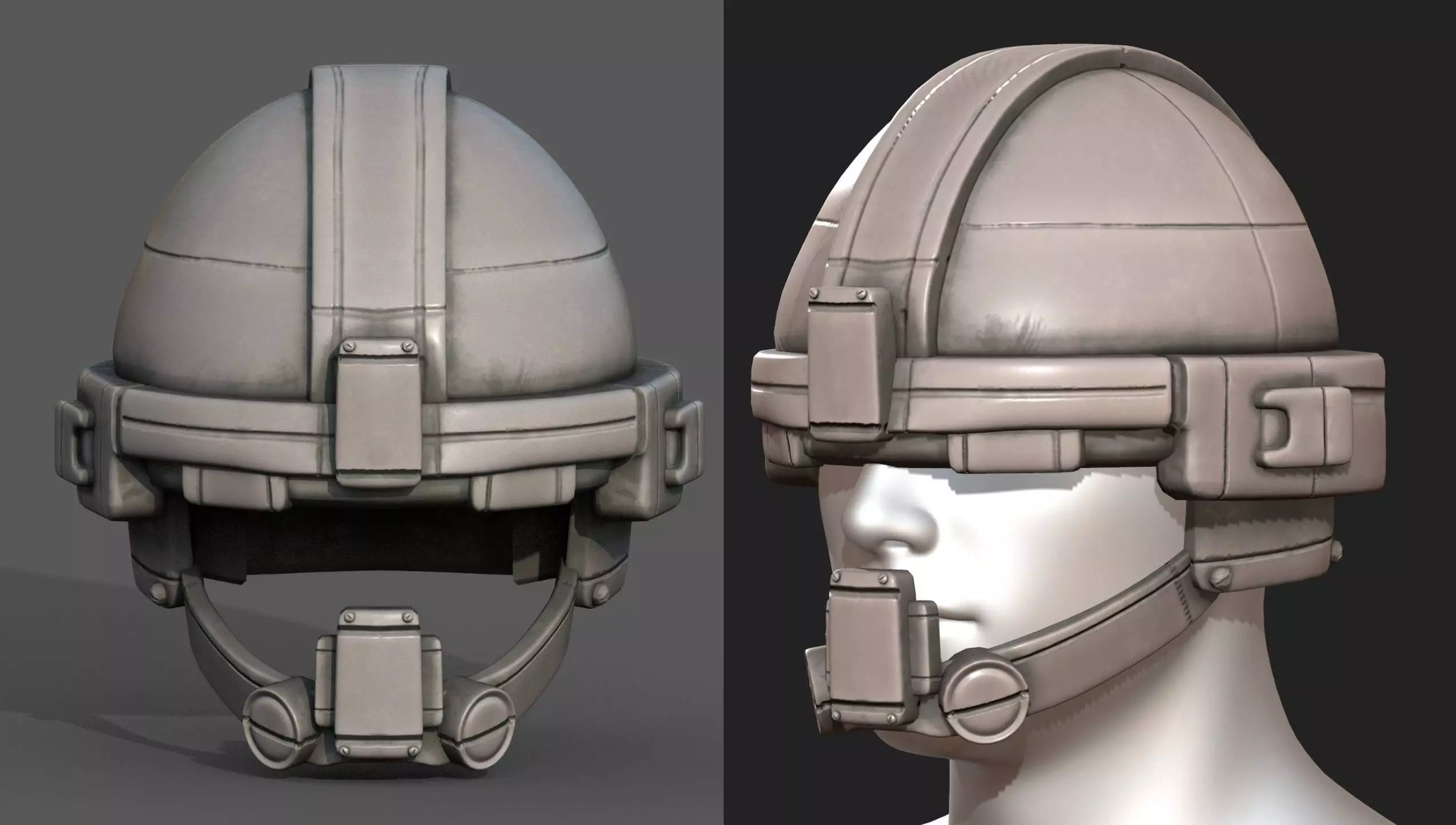 Helmet military combat soldier armor scifi  Low-poly 3D model_0