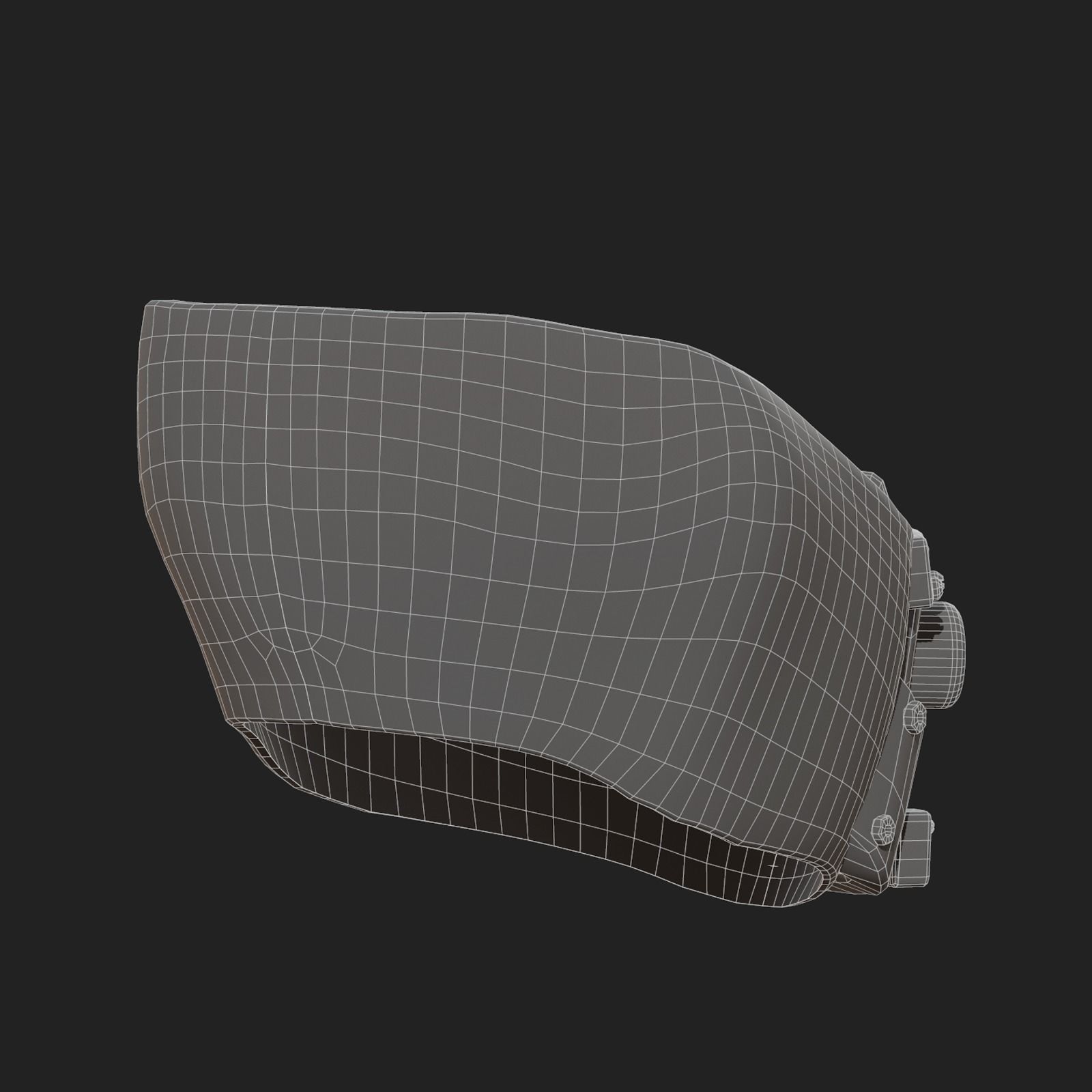 Gas mask respirator scifi futuristic  Low-poly 3D model_11