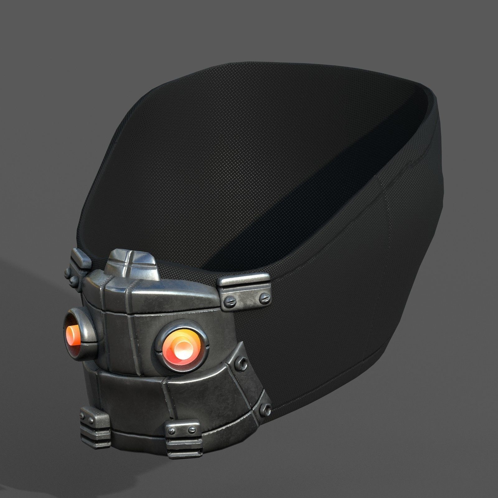 Gas mask respirator scifi futuristic  Low-poly 3D model_6