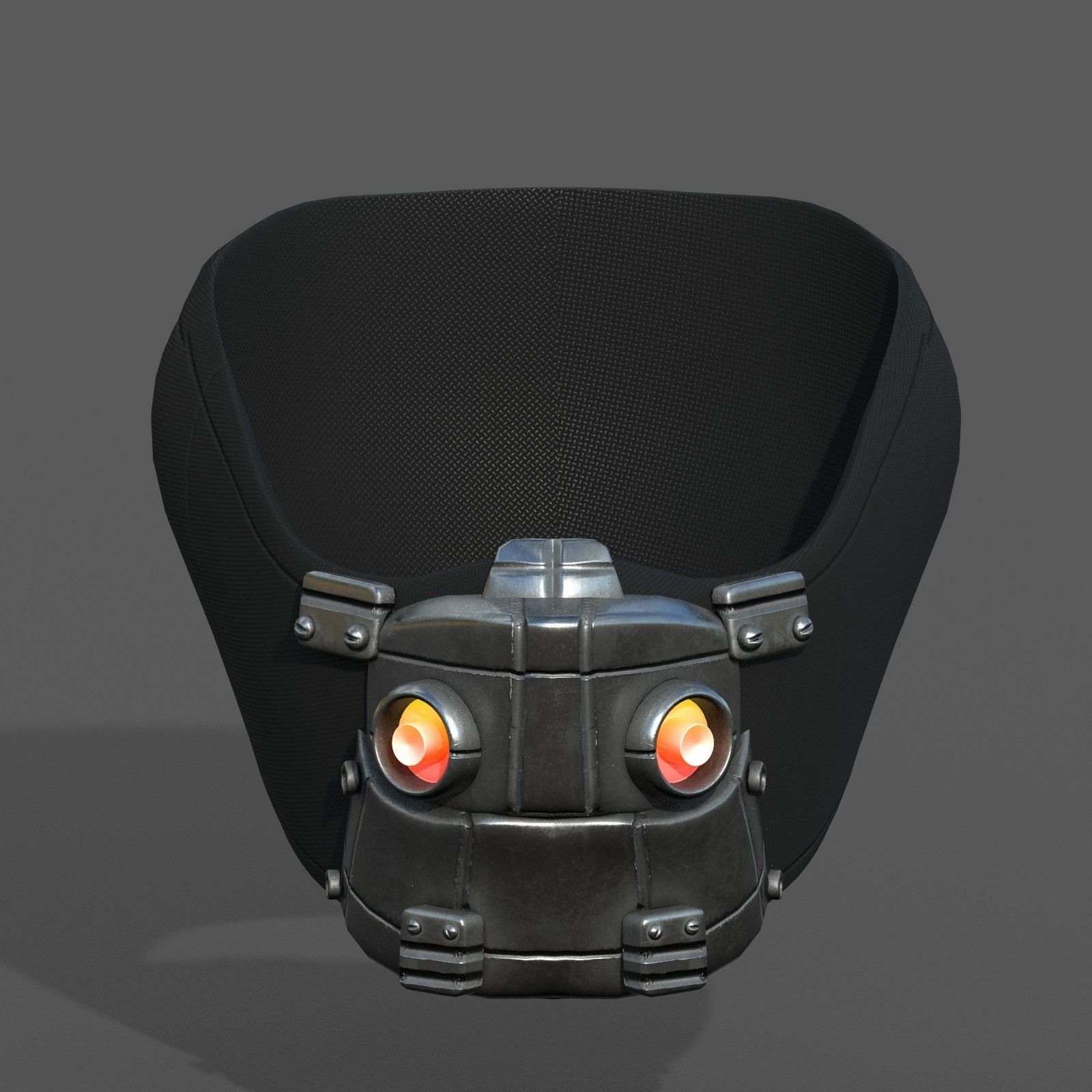 Gas mask respirator scifi futuristic  Low-poly 3D model_5