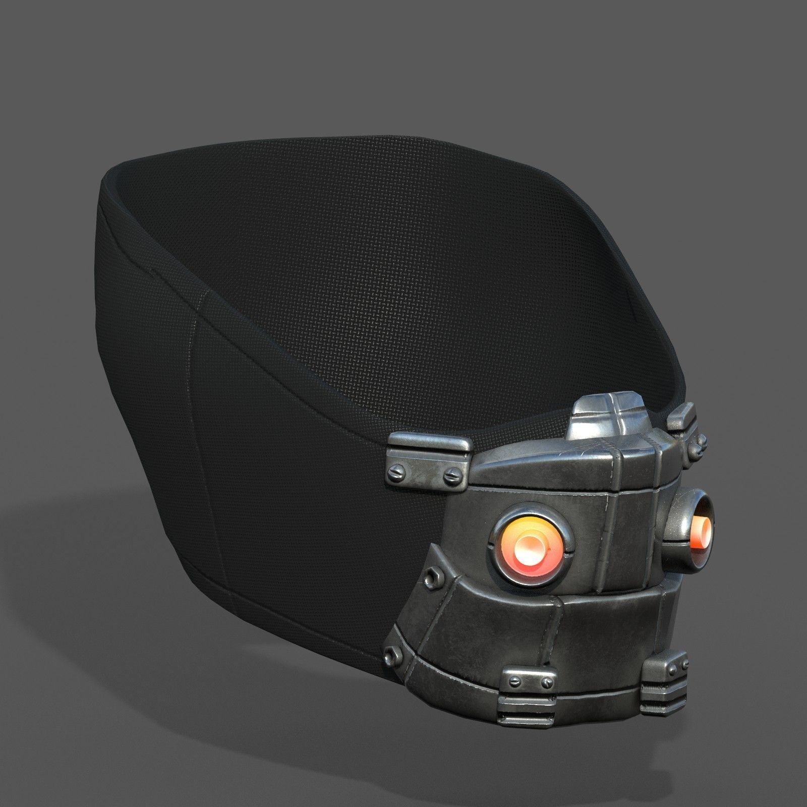 Gas mask respirator scifi futuristic  Low-poly 3D model_8