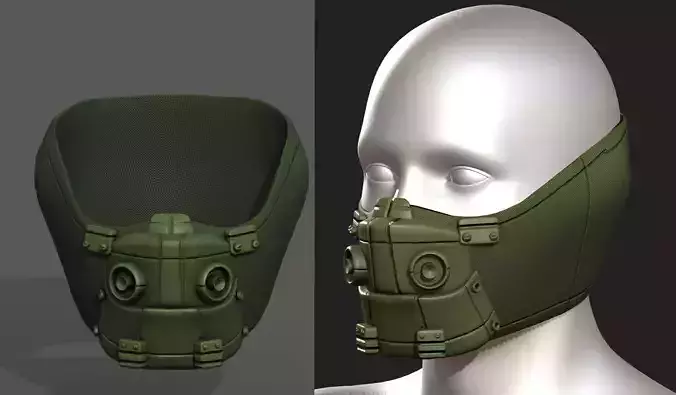 Gas mask respirator scifi futuristic 3d Low-poly 3D model Gas mask respirator scifi futuristic 3d Low-poly 3D model
