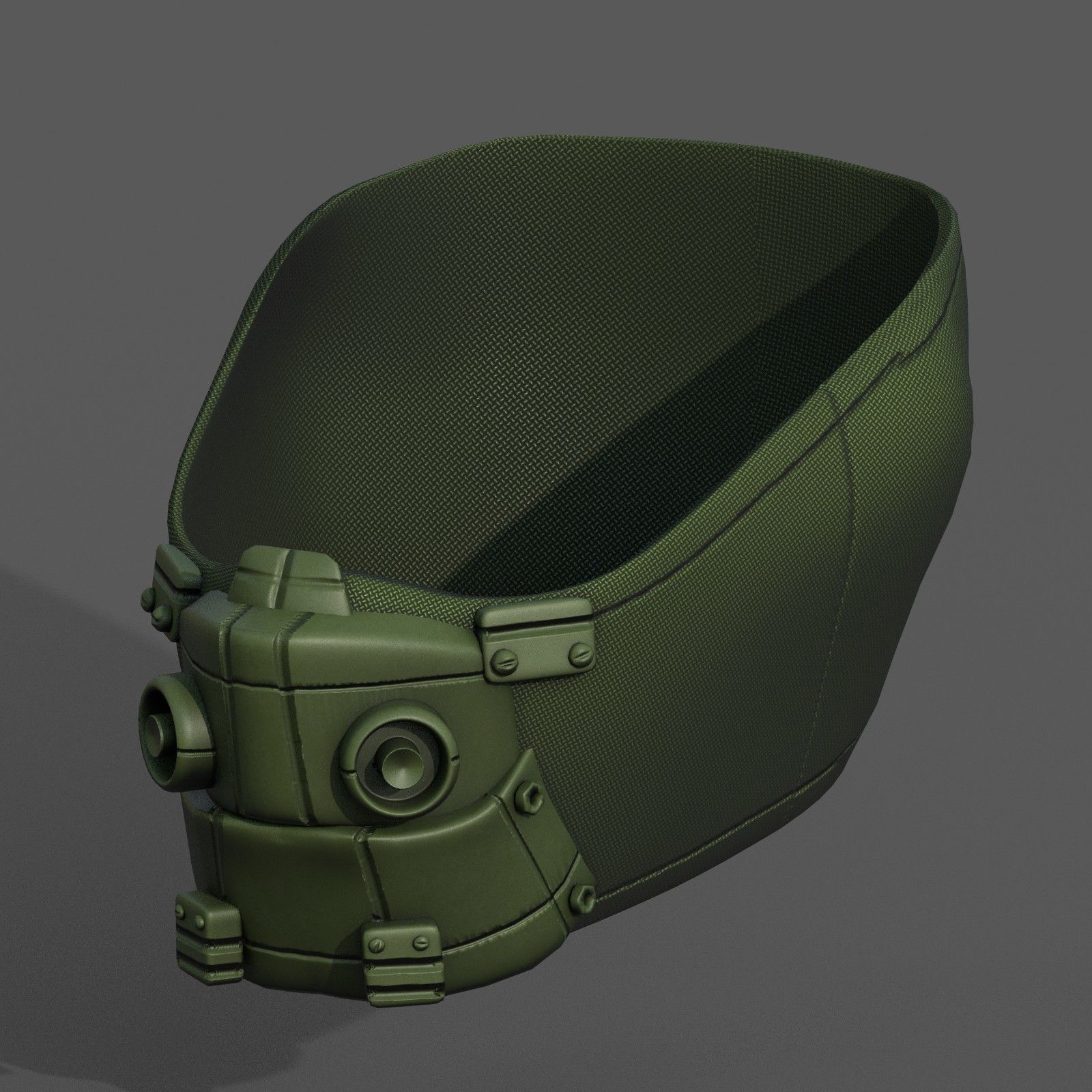 Gas mask respirator scifi futuristic 3d Low-poly 3D model_4