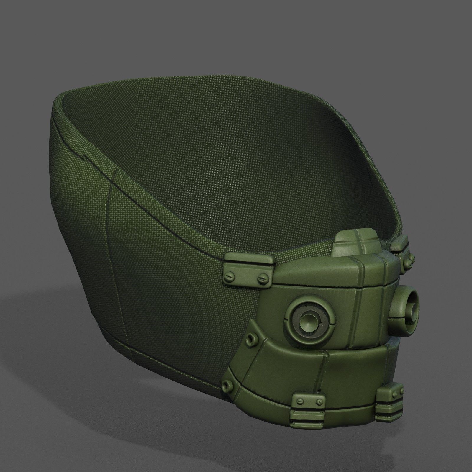 Gas mask respirator scifi futuristic 3d Low-poly 3D model_5