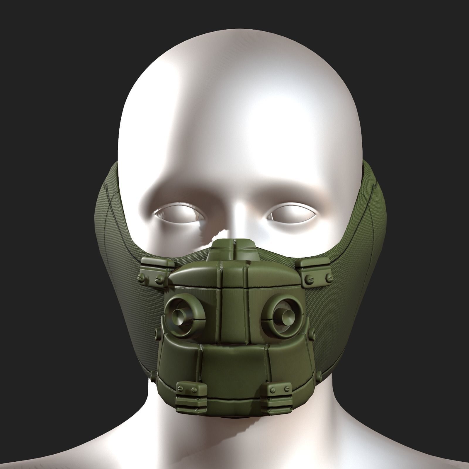 Gas mask respirator scifi futuristic 3d Low-poly 3D model_8