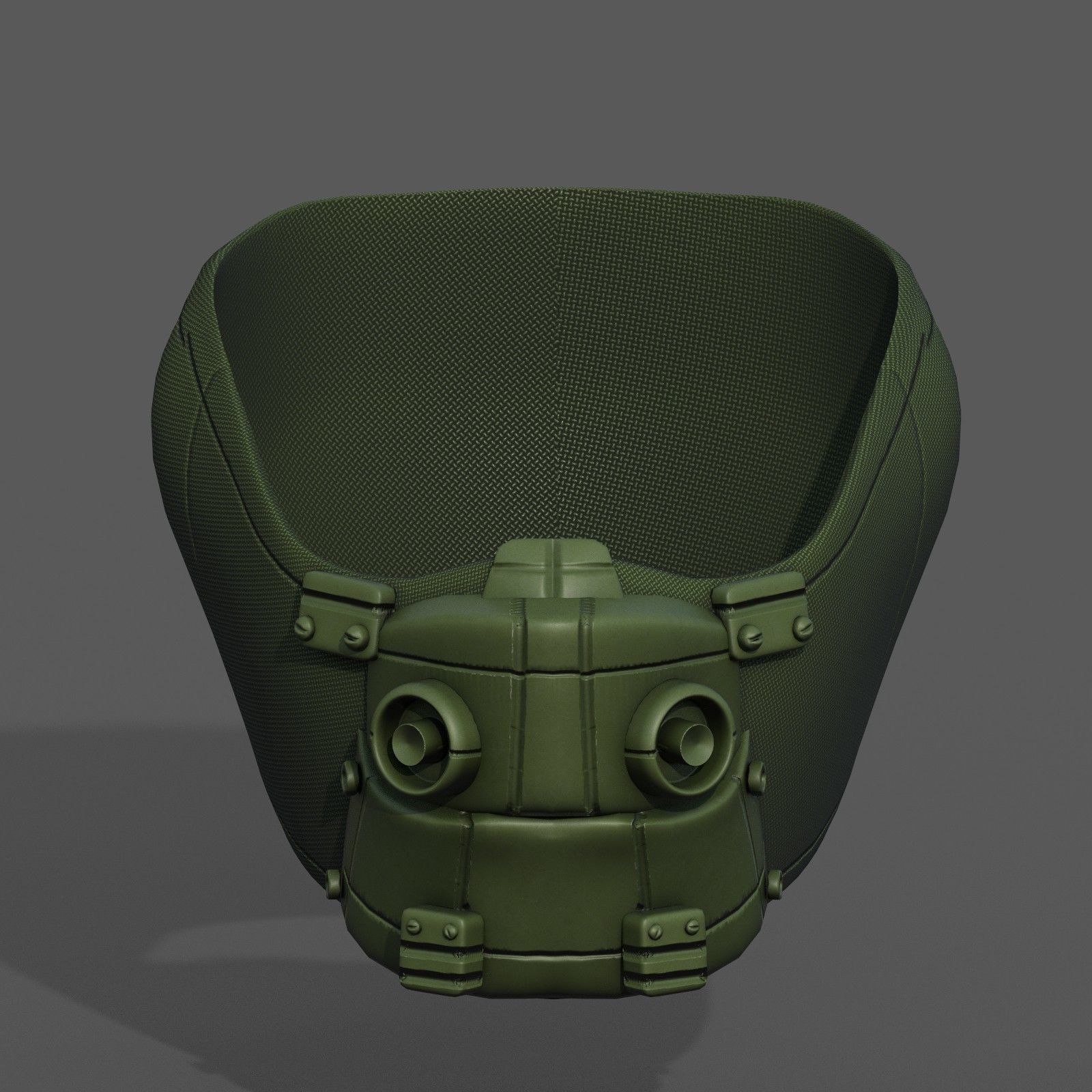 Gas mask respirator scifi futuristic 3d Low-poly 3D model_3