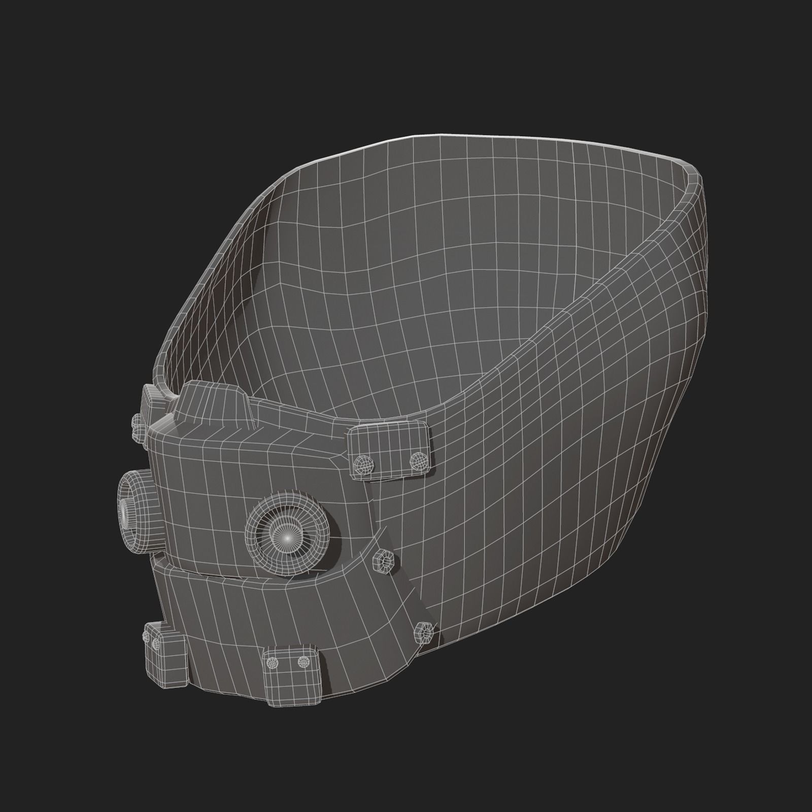 Gas mask respirator scifi futuristic 3d Low-poly 3D model_9