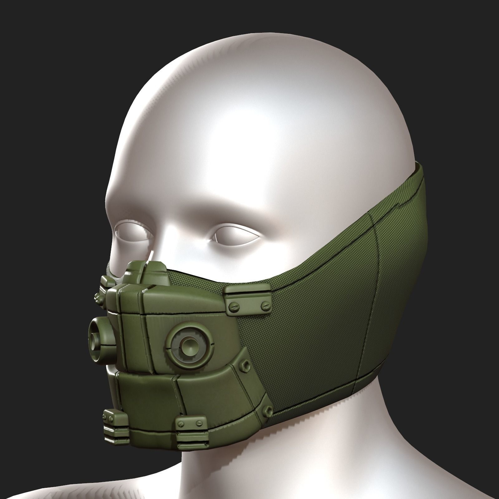 Gas mask respirator scifi futuristic 3d Low-poly 3D model_6