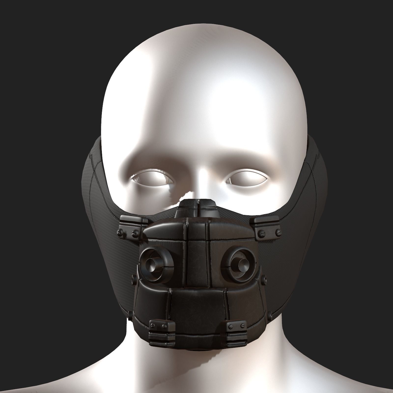 Gas mask respirator scifi futuristic 3d Low-poly 3D model_2