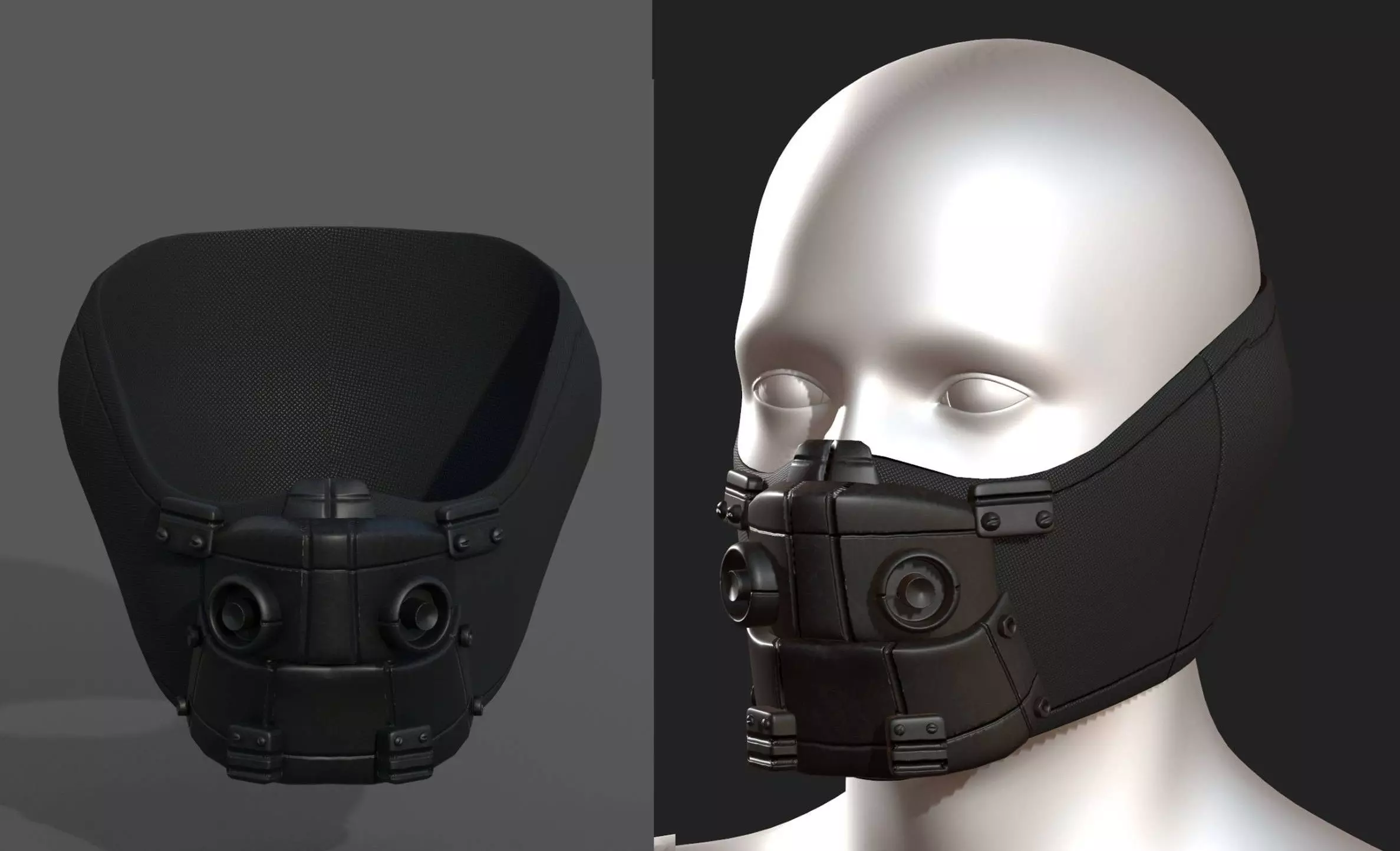 Gas mask respirator scifi futuristic 3d Low-poly 3D model_0