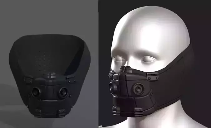Gas mask respirator scifi futuristic 3d Low-poly 3D model Gas mask respirator scifi futuristic 3d Low-poly 3D model