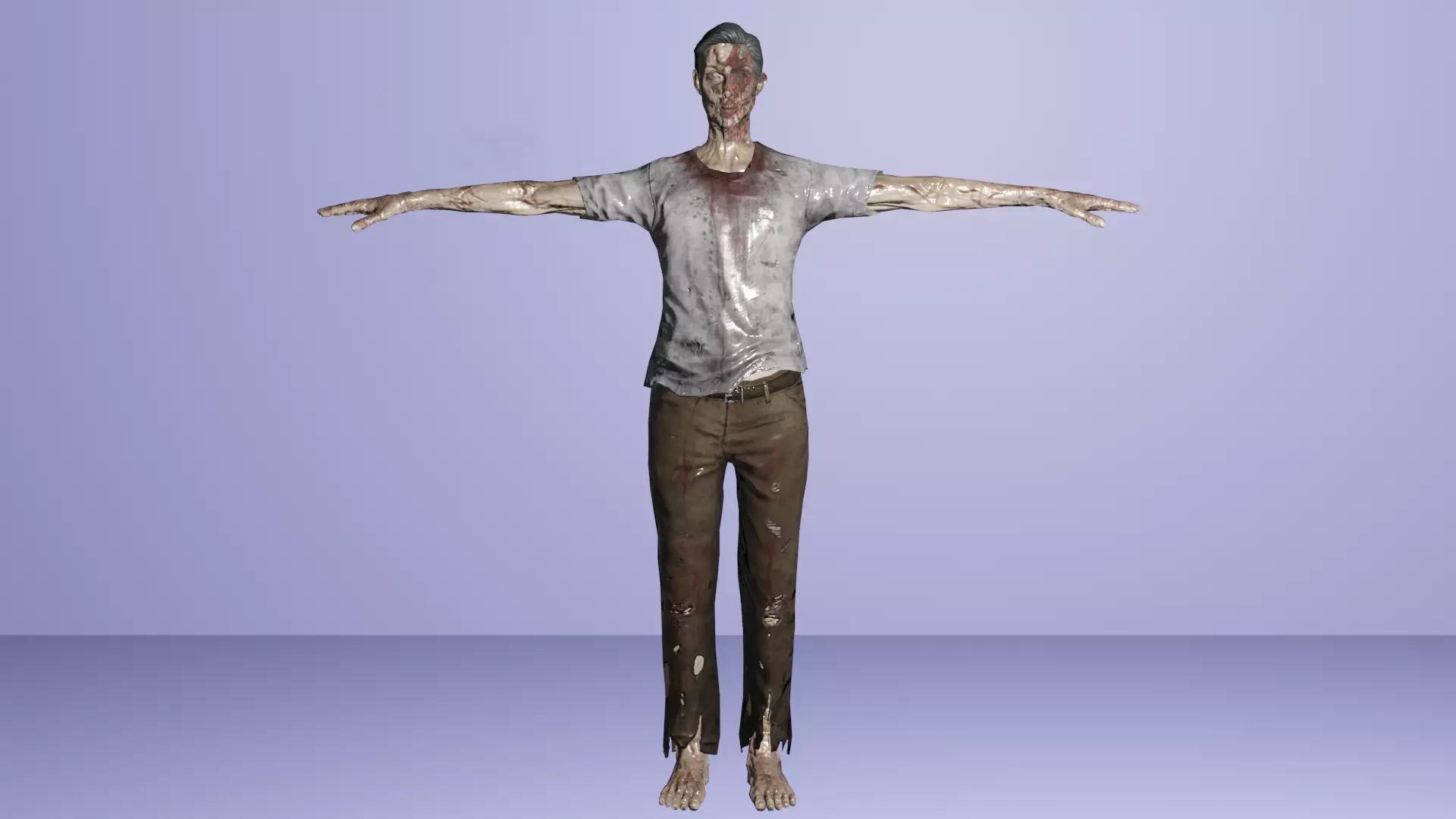 Zombie Full Rigged Model 3D model_0
