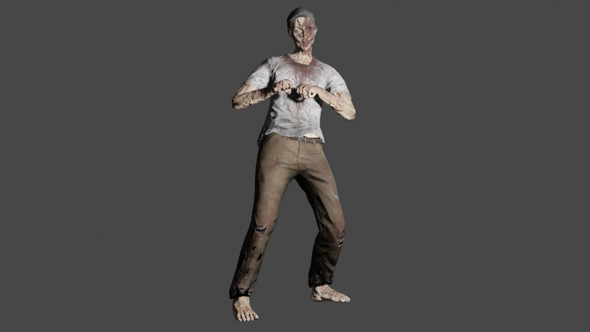 Zombie Full Rigged Model 3D model_6