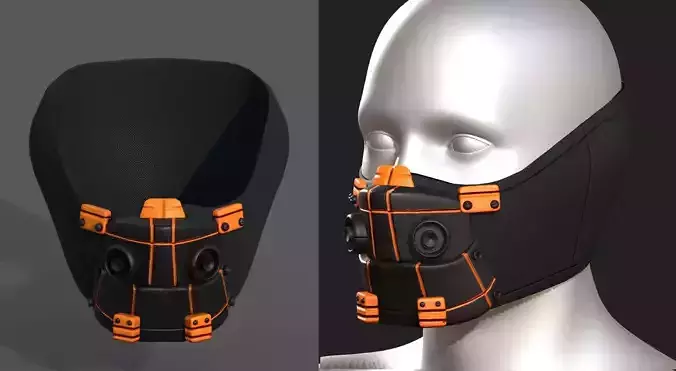 Gas mask respirator scifi futuristic 