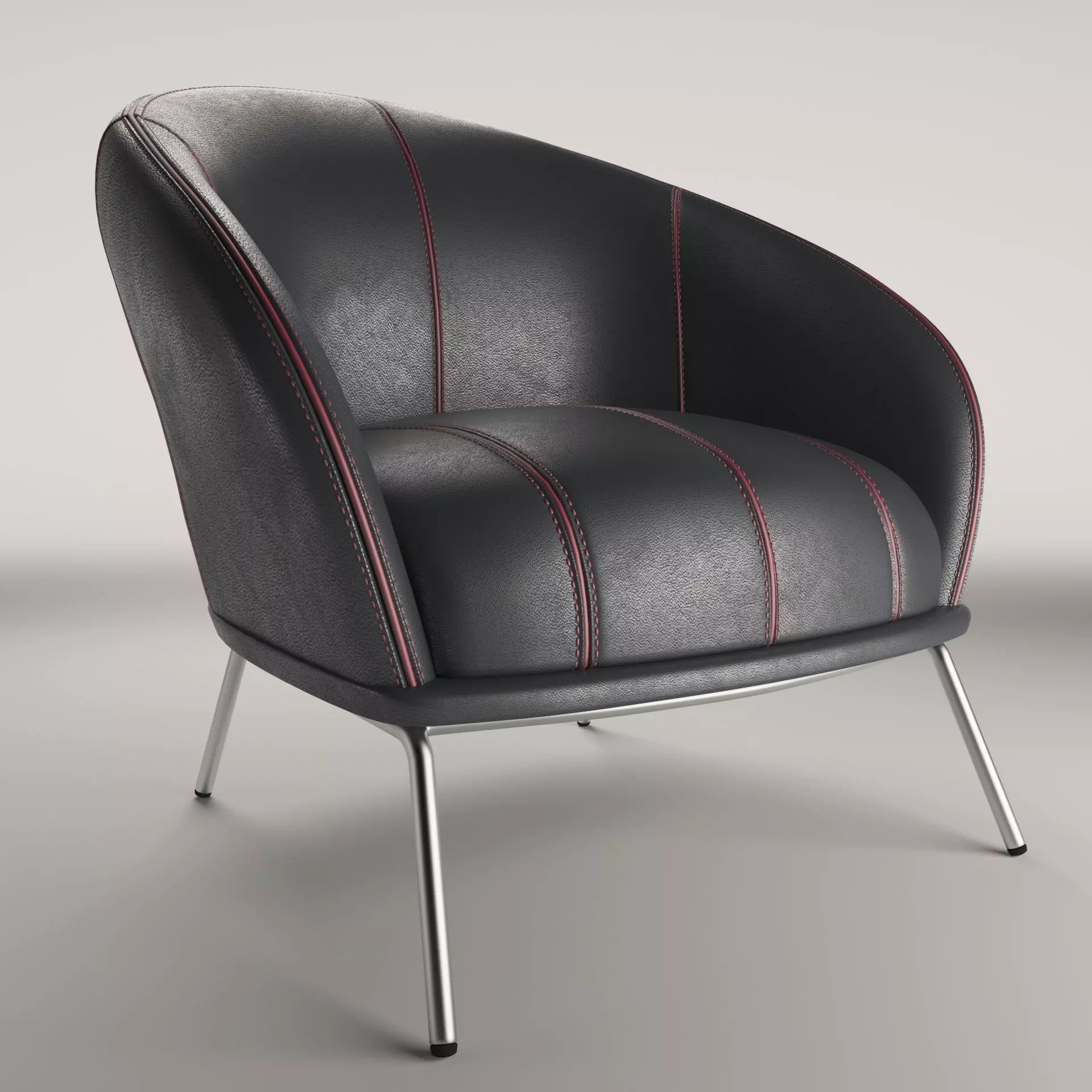Leather Armchair 3D model_0