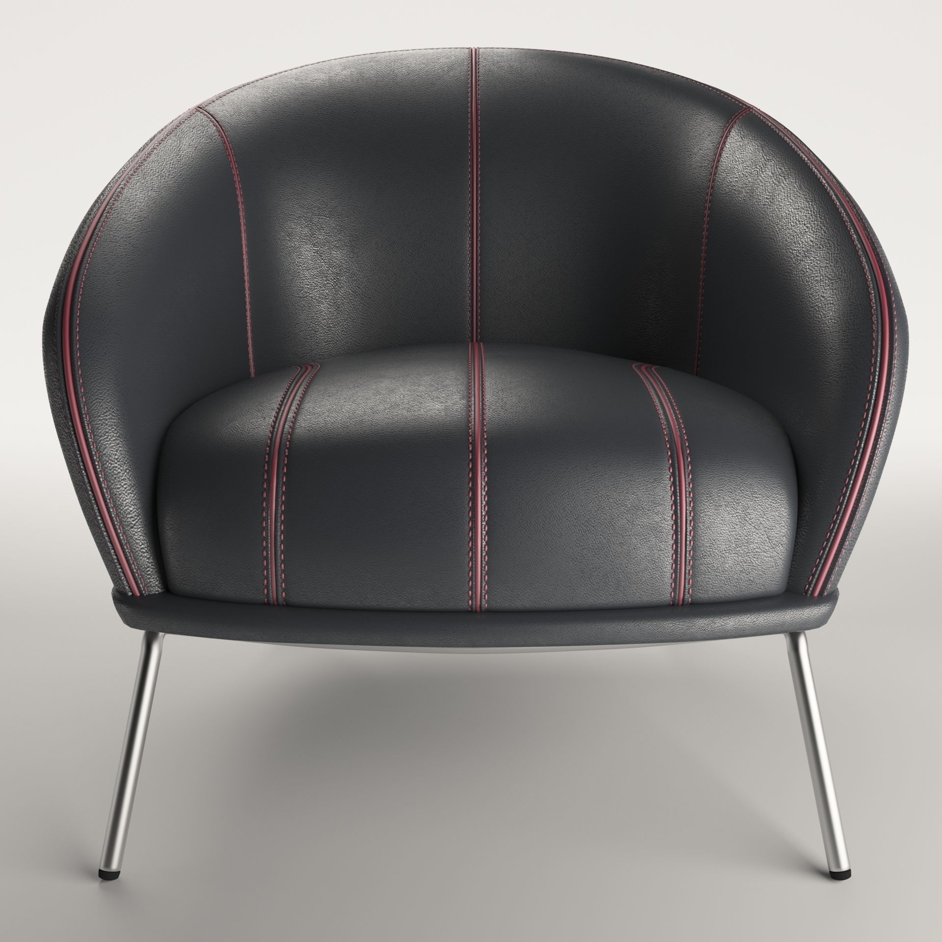 Leather Armchair 3D model_2