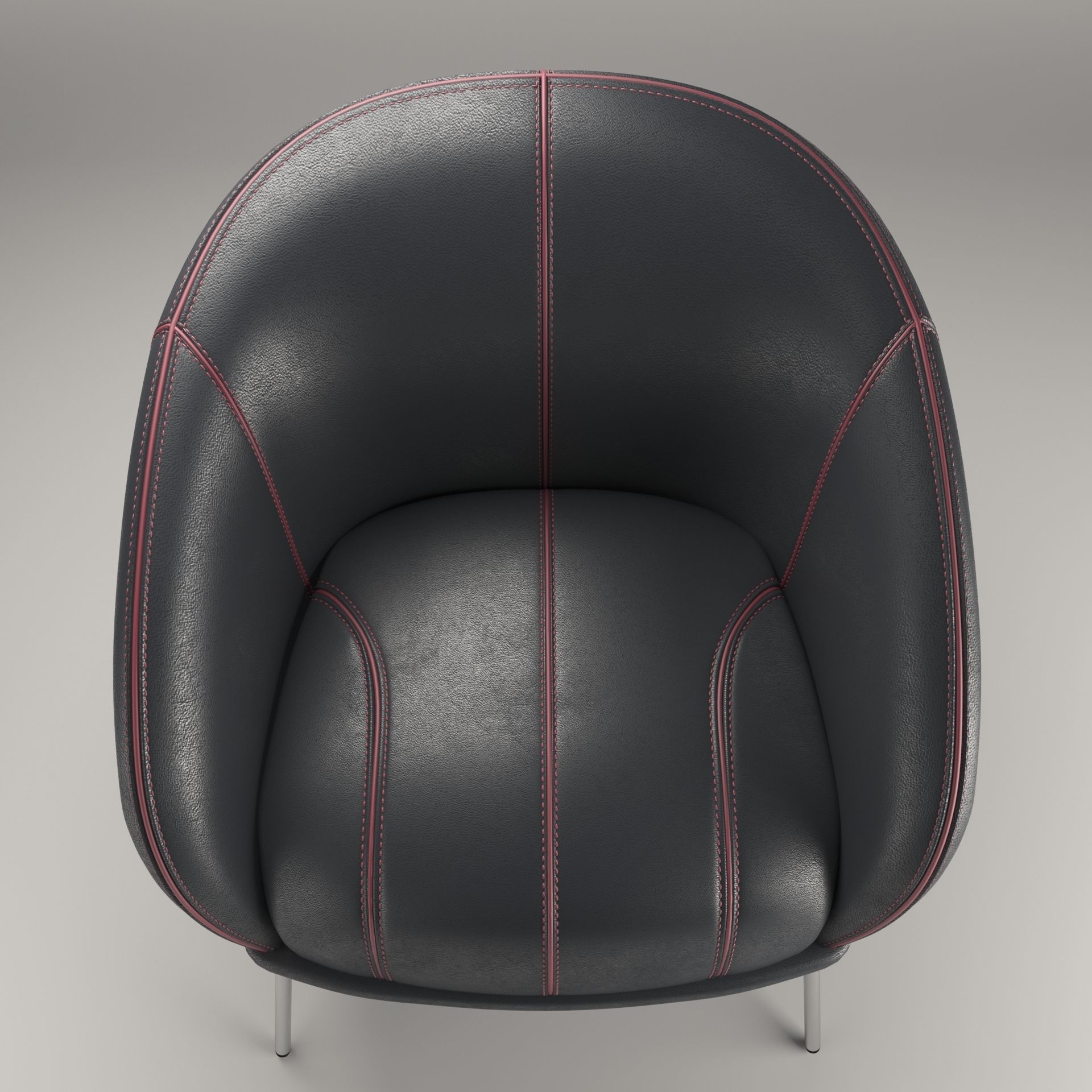Leather Armchair 3D model_3