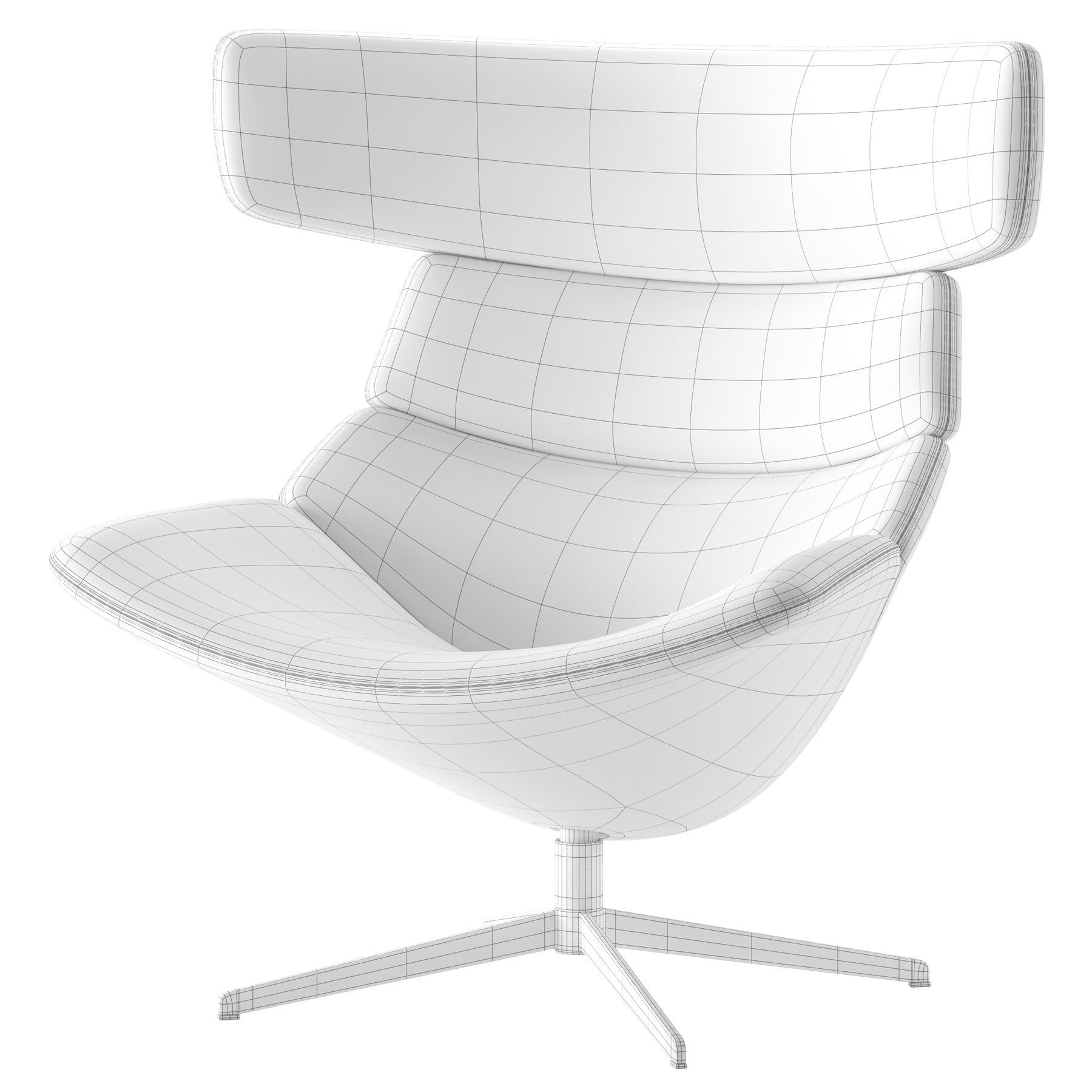 Erik Jorgensen Asko High Easy Chair 3D model_7
