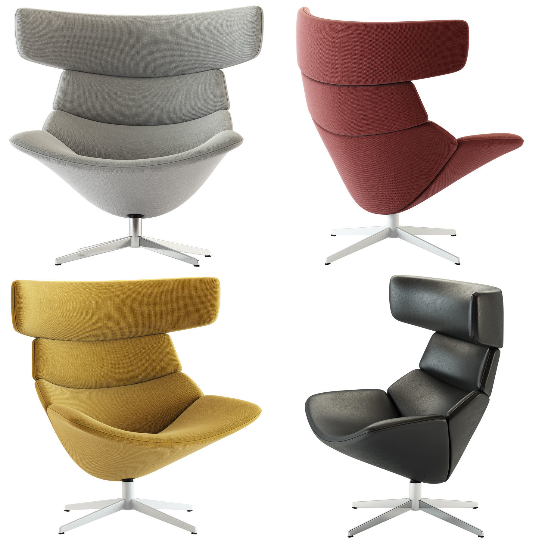 Erik Jorgensen Asko High Easy Chair 3D model_3