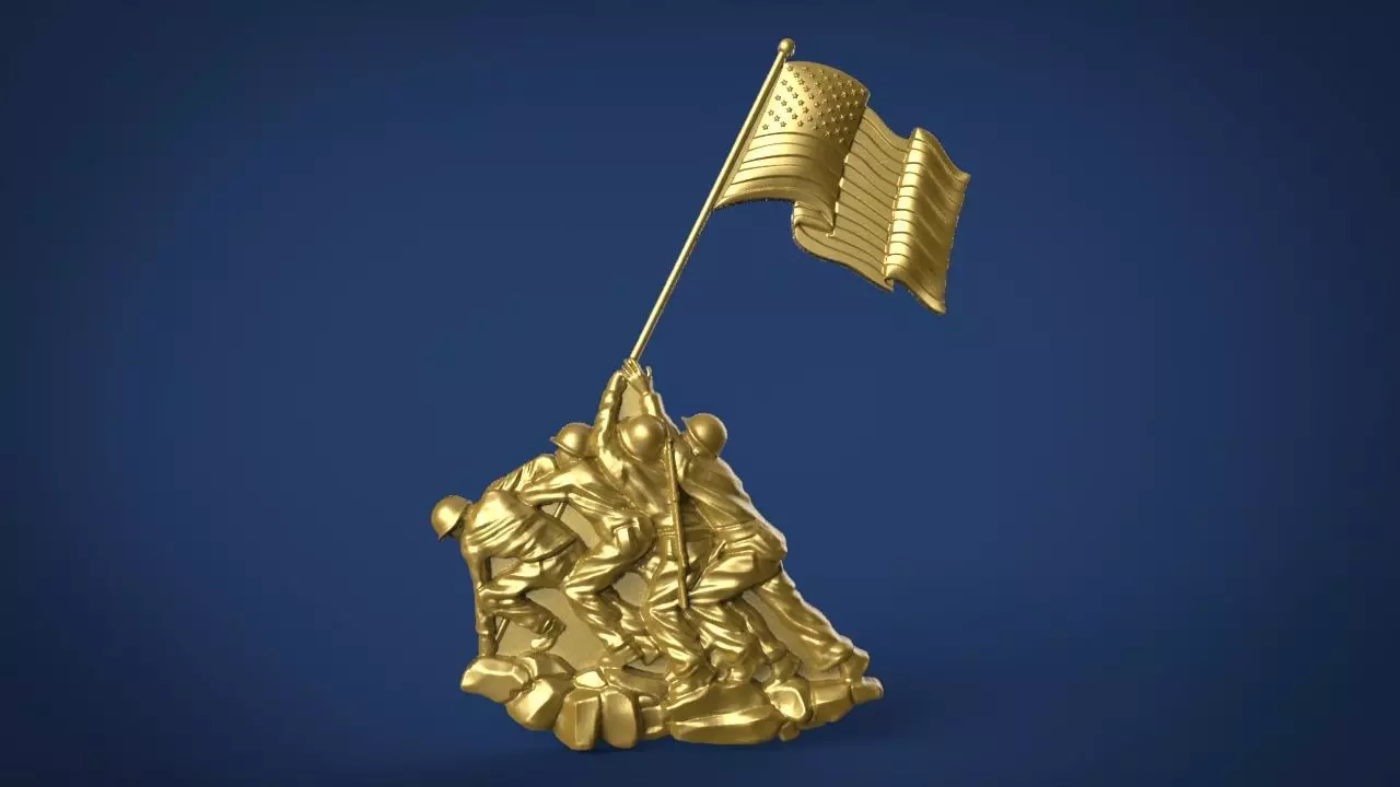 Iwo Jima Tribute American Marine Hero 3D print model_0