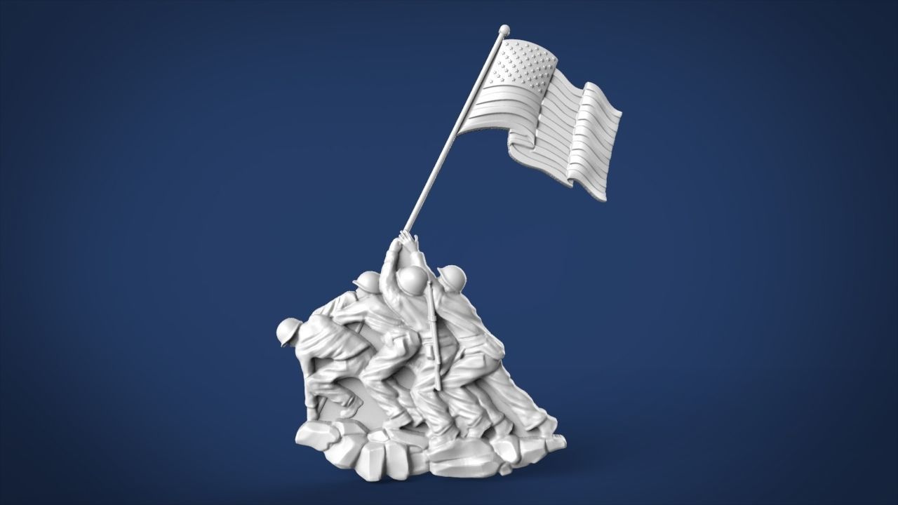 Iwo Jima Tribute American Marine Hero 3D print model_6