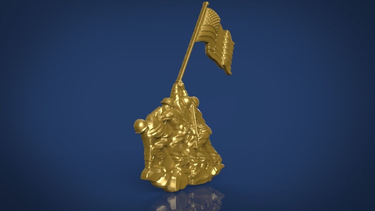 Iwo Jima Tribute American Marine Hero 3D print model_2