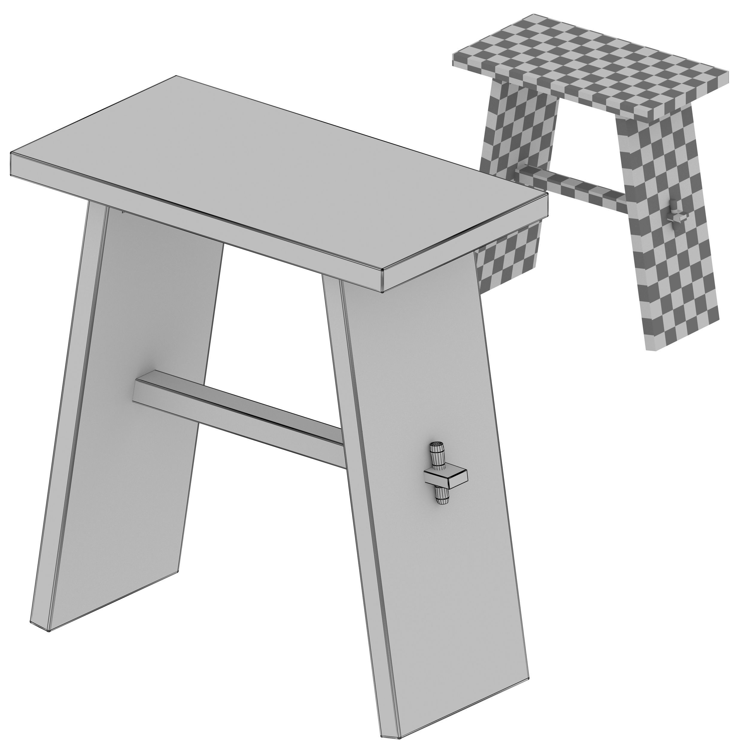 Lax Reclaimed Wood End Table Crate and Barrel 3D model_6