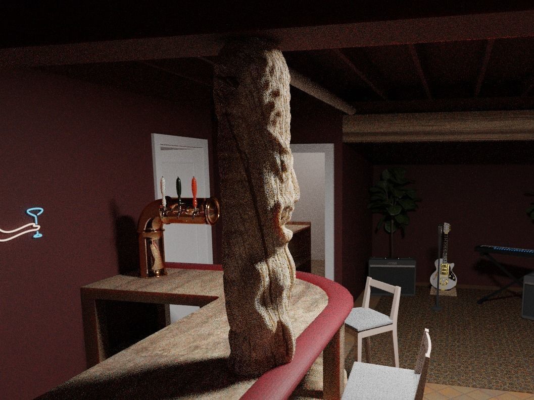Wooden Tiki Idol Sculpture 3D model_4