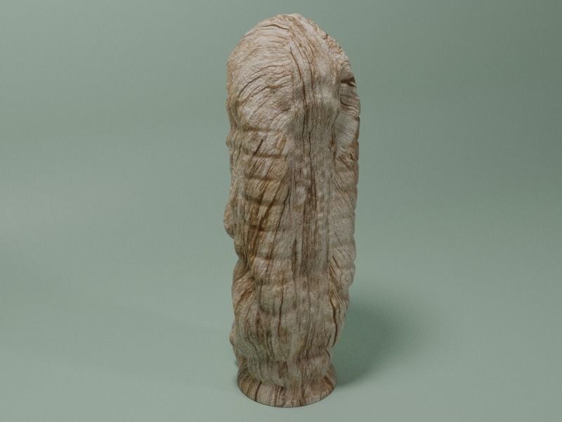 Wooden Tiki Idol Sculpture 3D model_2