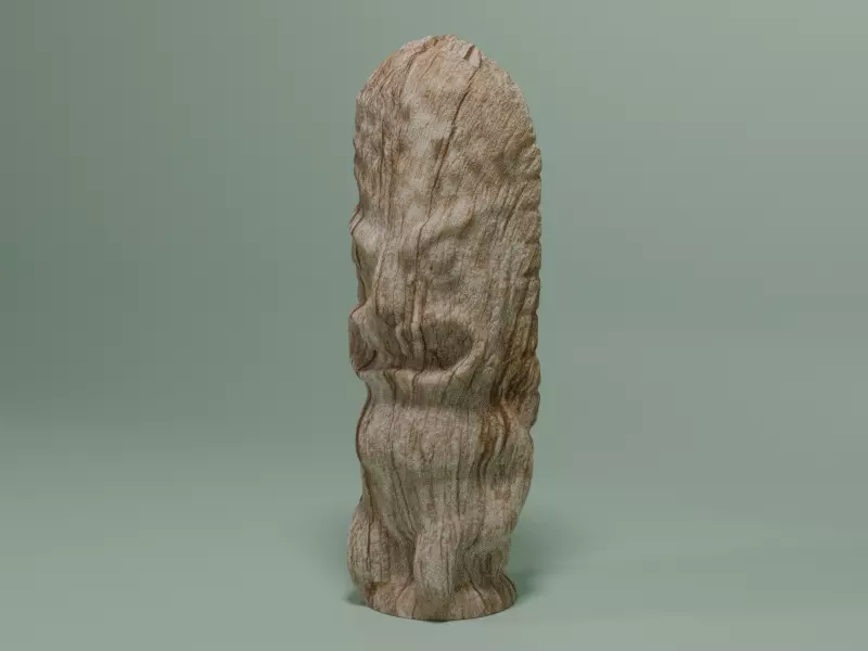 Wooden Tiki Idol Sculpture 3D model_0