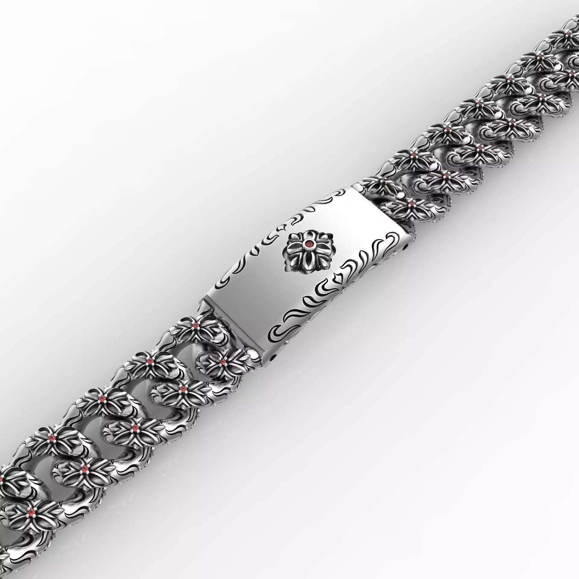 Silver bracelet 3D print model