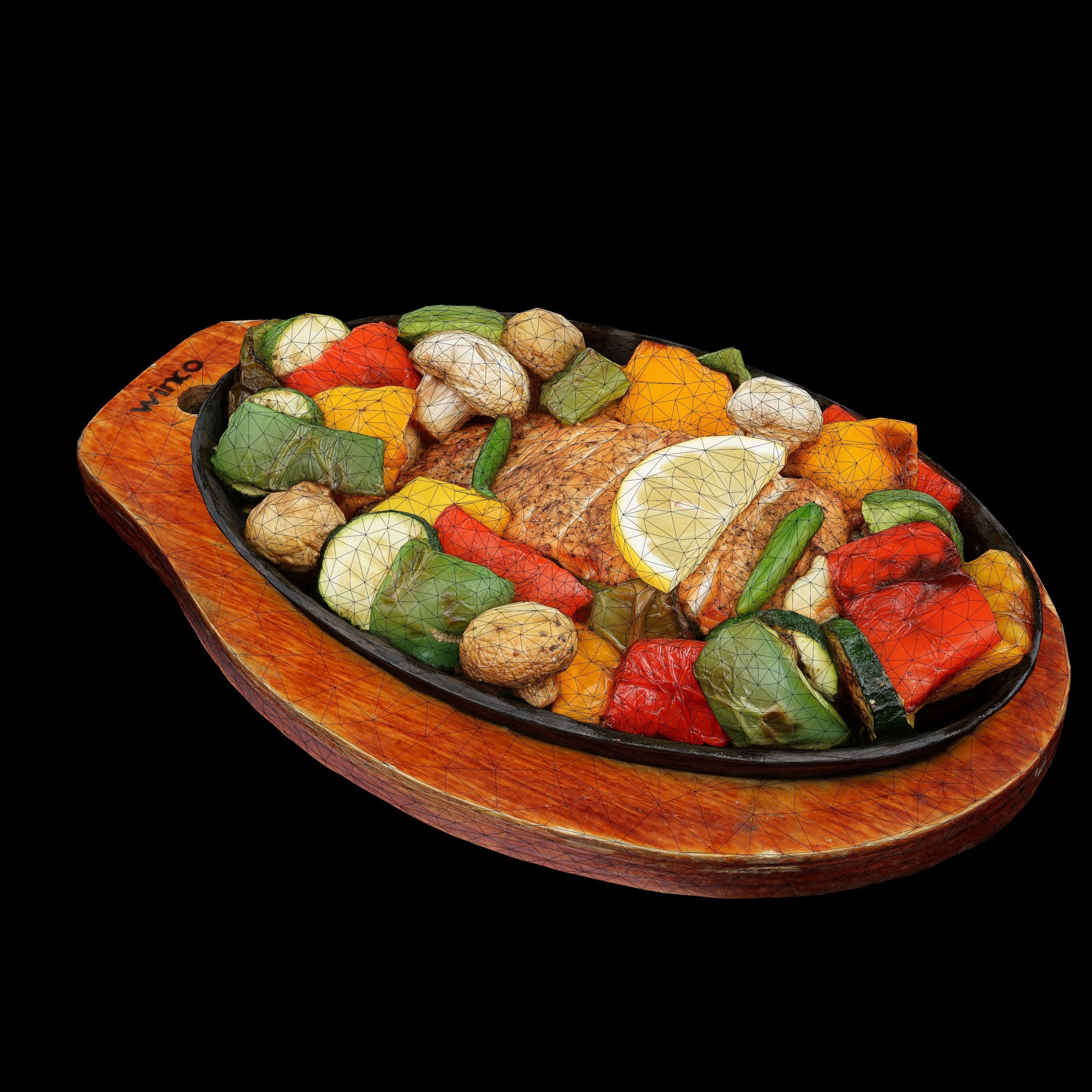 Salmon  VR AR  low-poly 3d model Low-poly 3D model