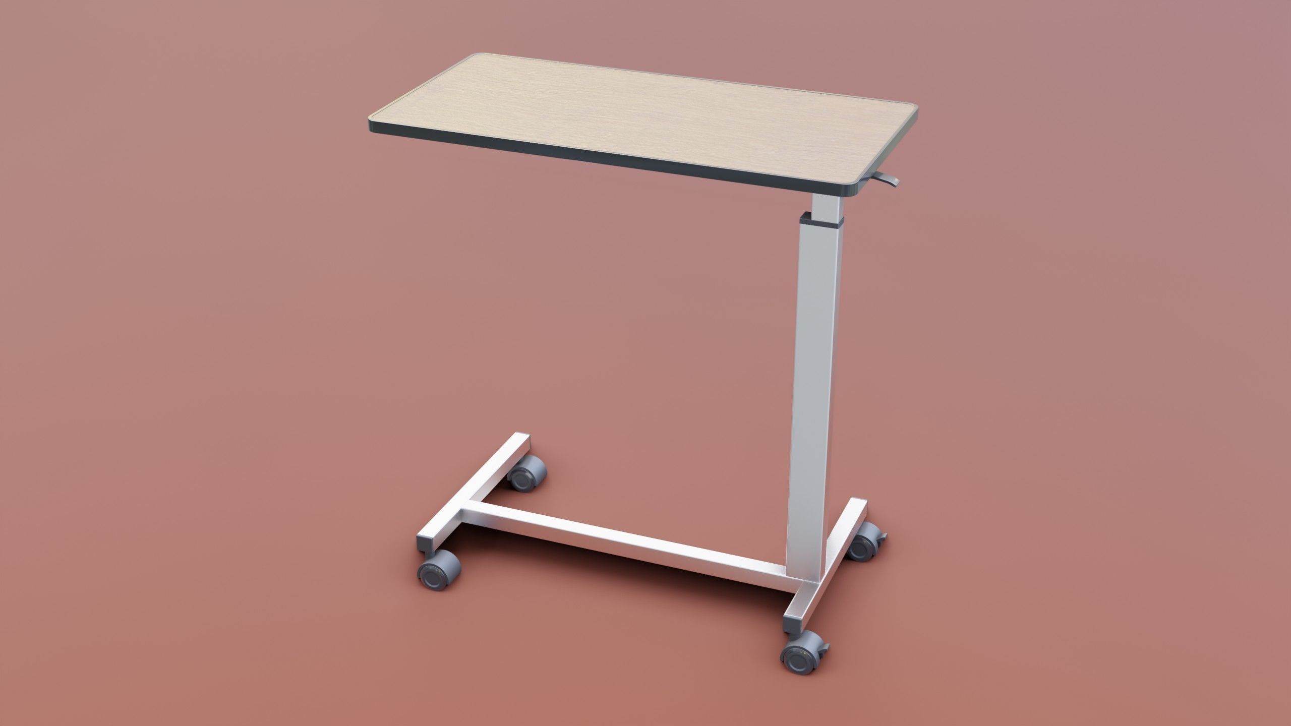 Medical Overbed Table 2 3D model_9